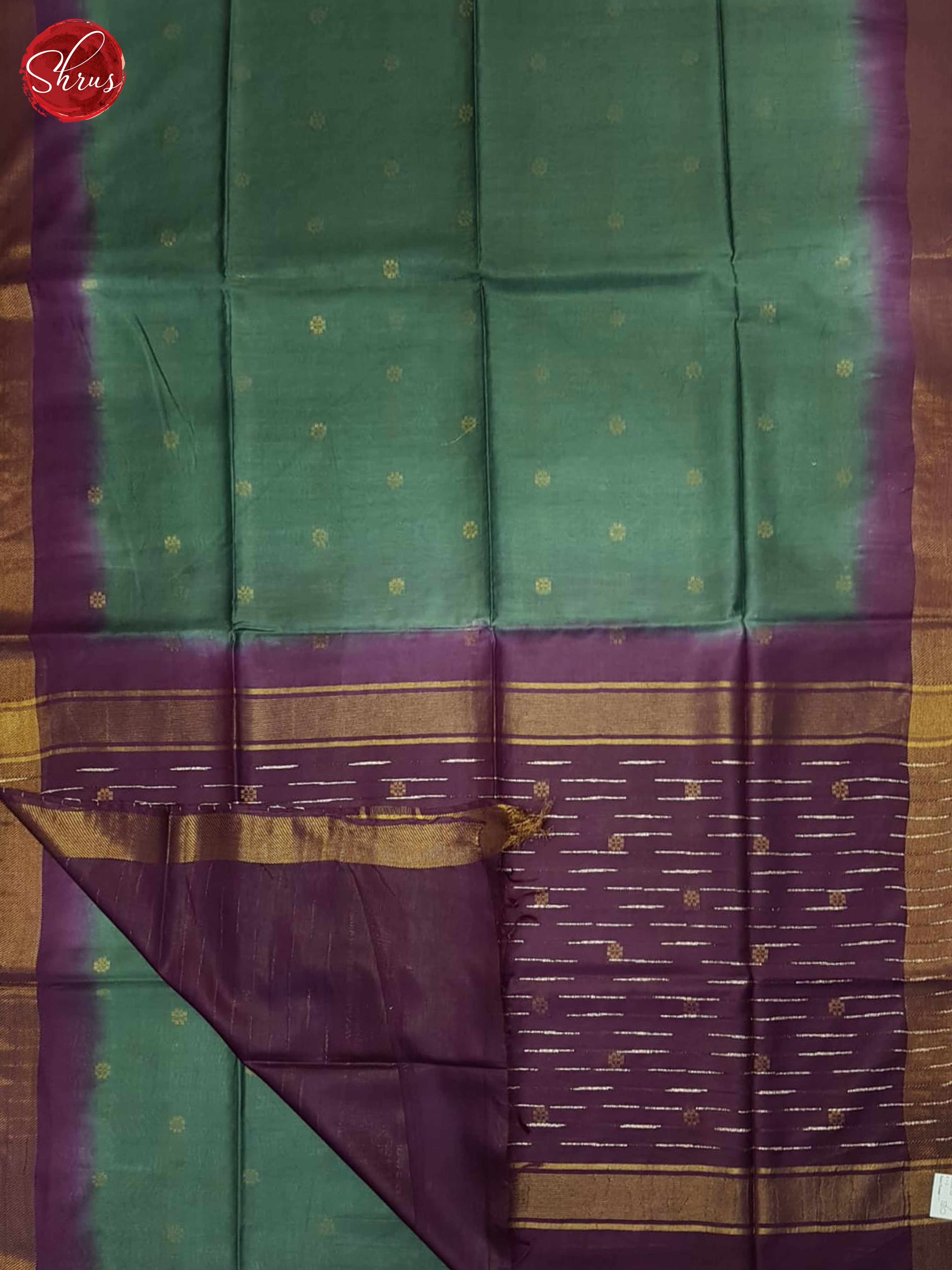 Green & Purple- Semi Tussar Saree - Shop on ShrusEternity.com