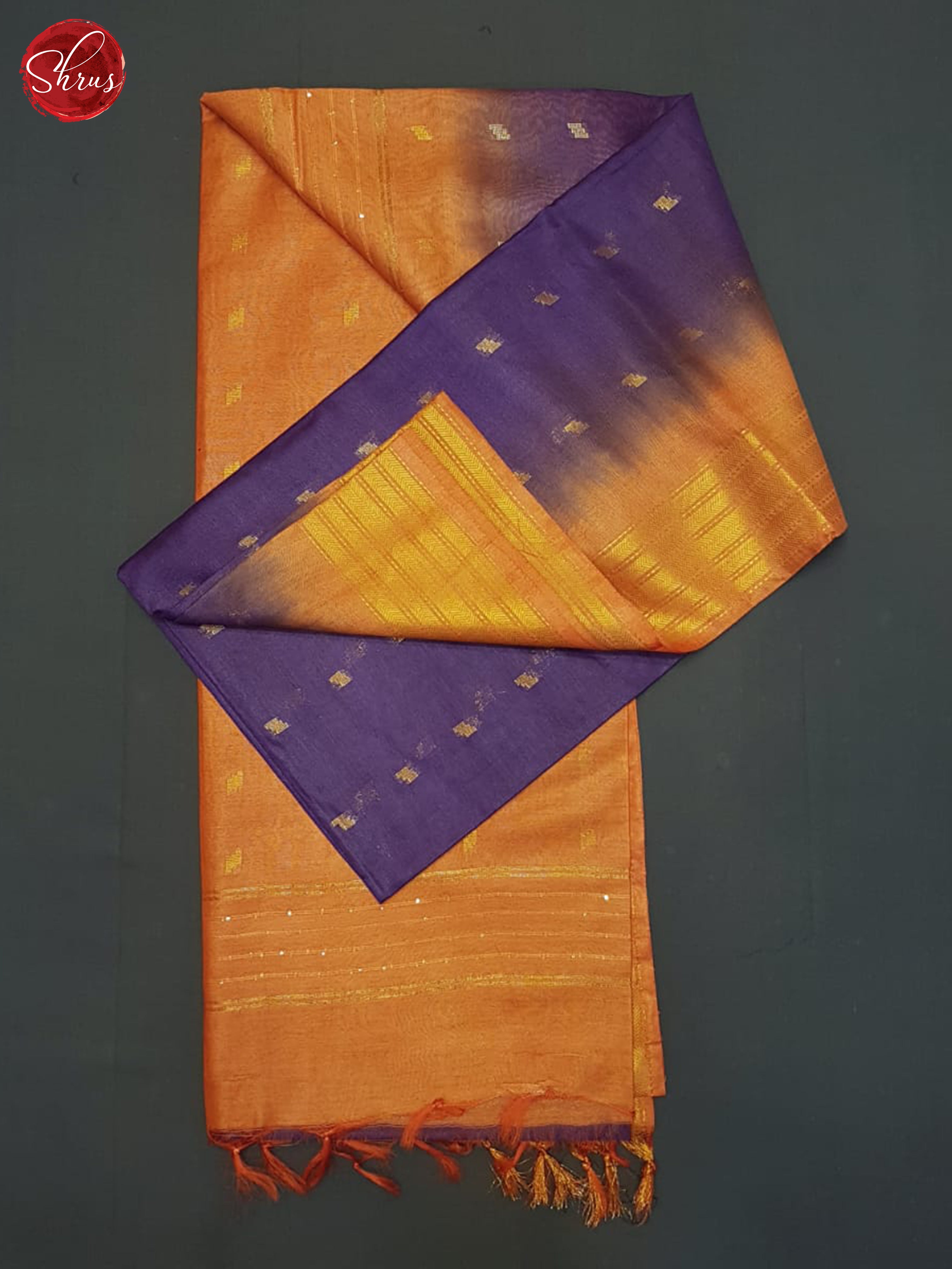 Purple And Orange- Semi Tussar Saree - Shop on ShrusEternity.com