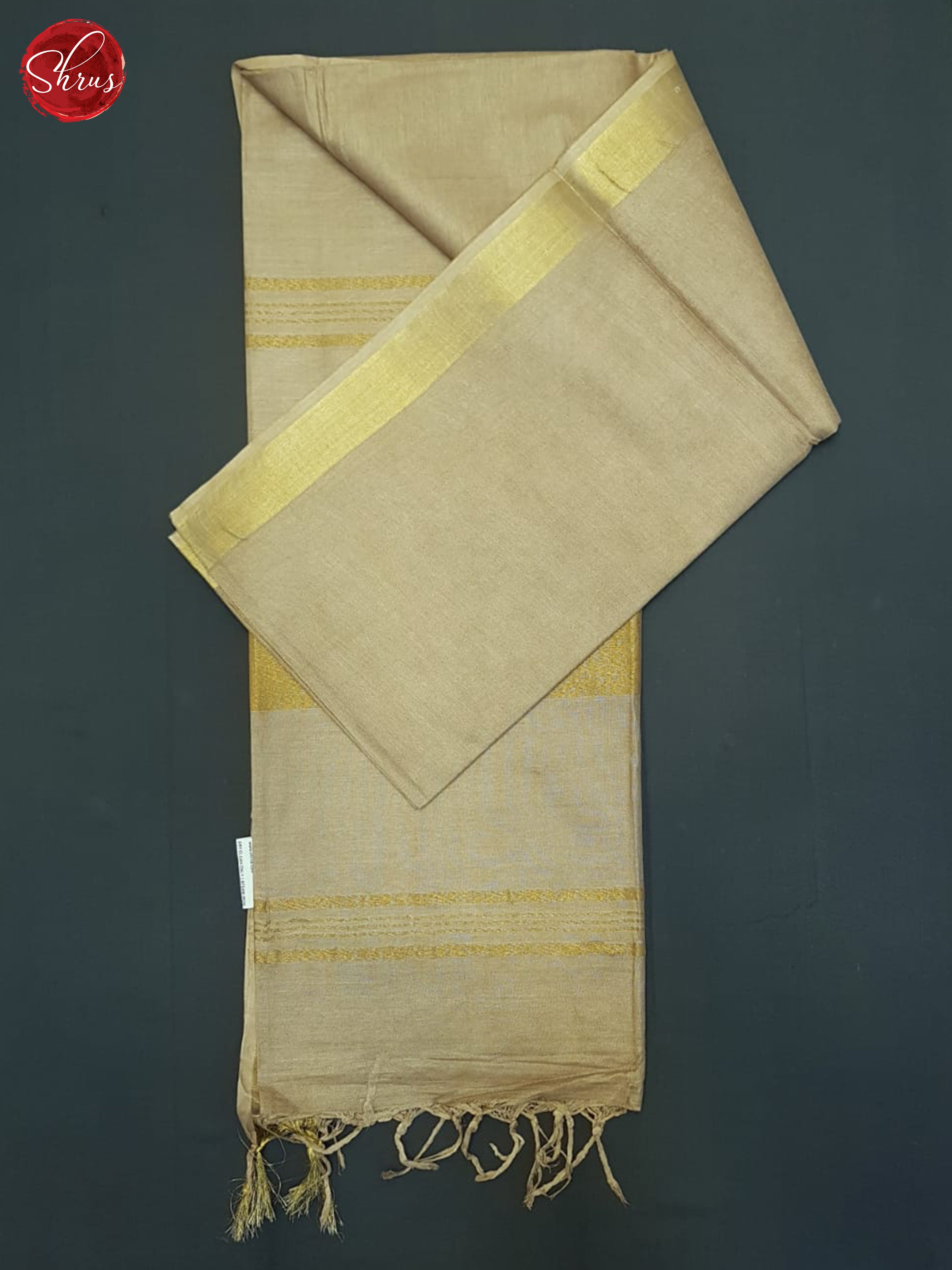 Beige(Single Tone)- Linen Cotton Saree - Shop on ShrusEternity.com