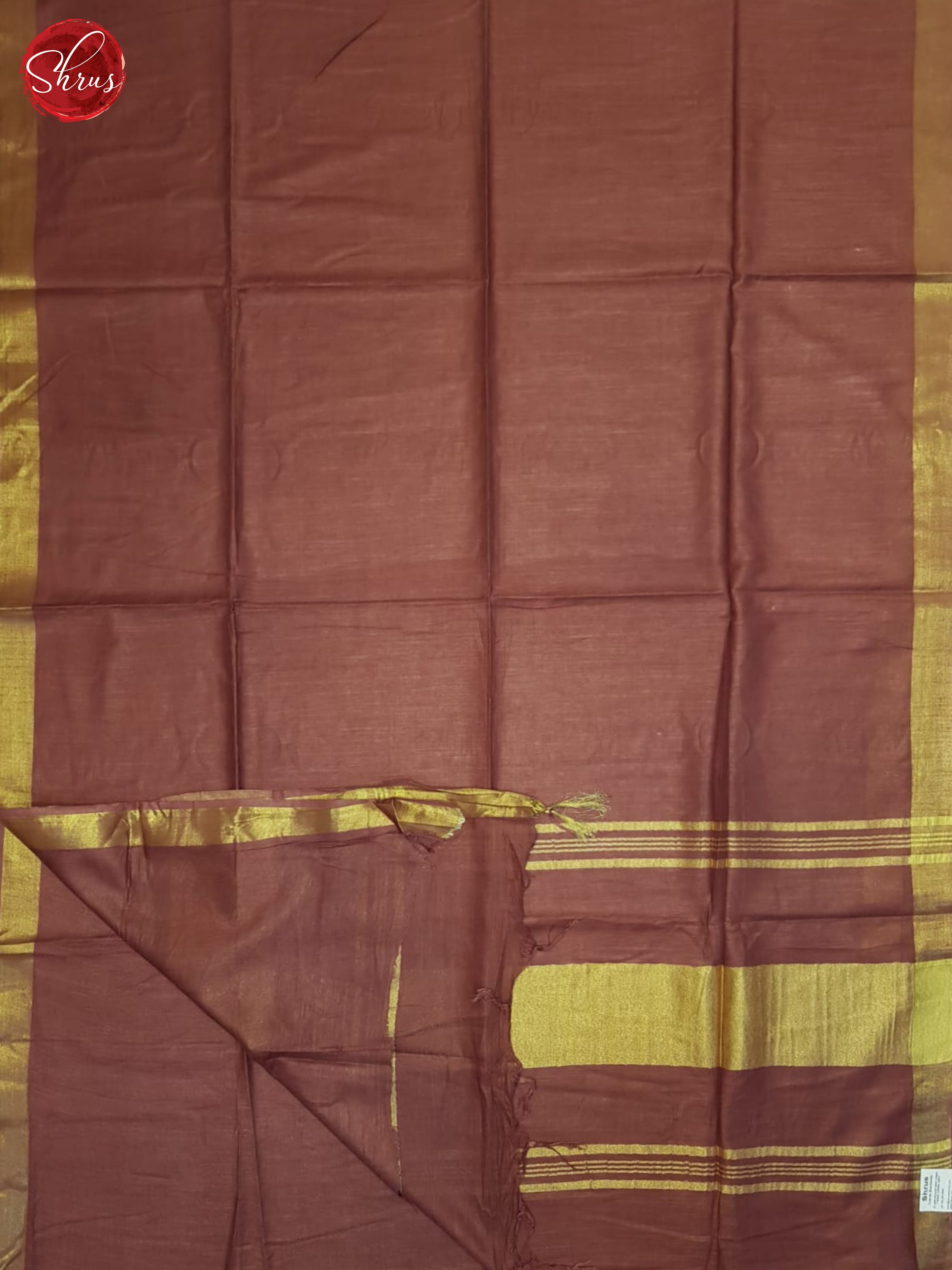 Brown(Single Tone)-Linen Cotton Saree - Shop on ShrusEternity.com