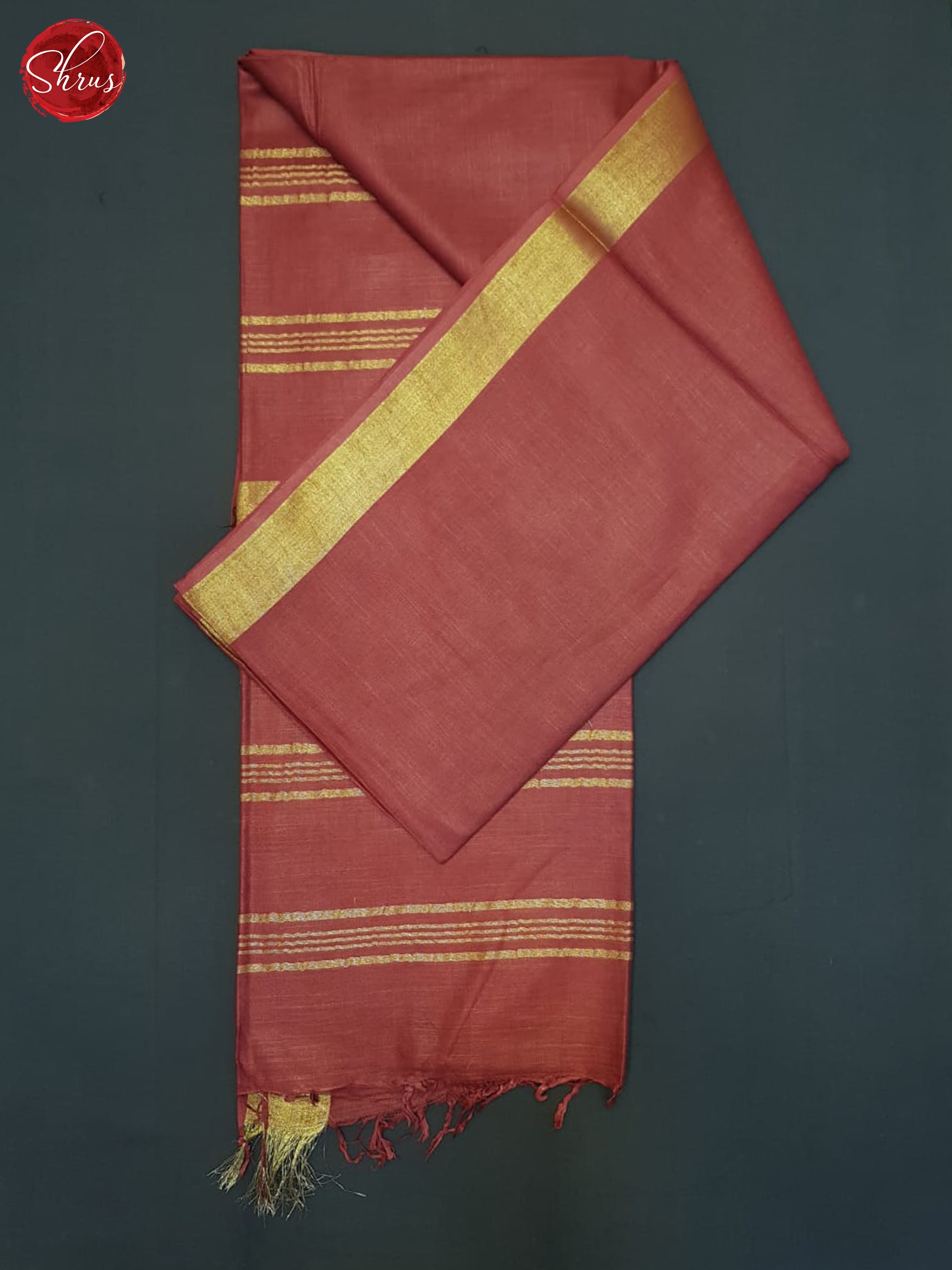 Maroon(Single Tone)- Linen Cotton Saree - Shop on ShrusEternity.com