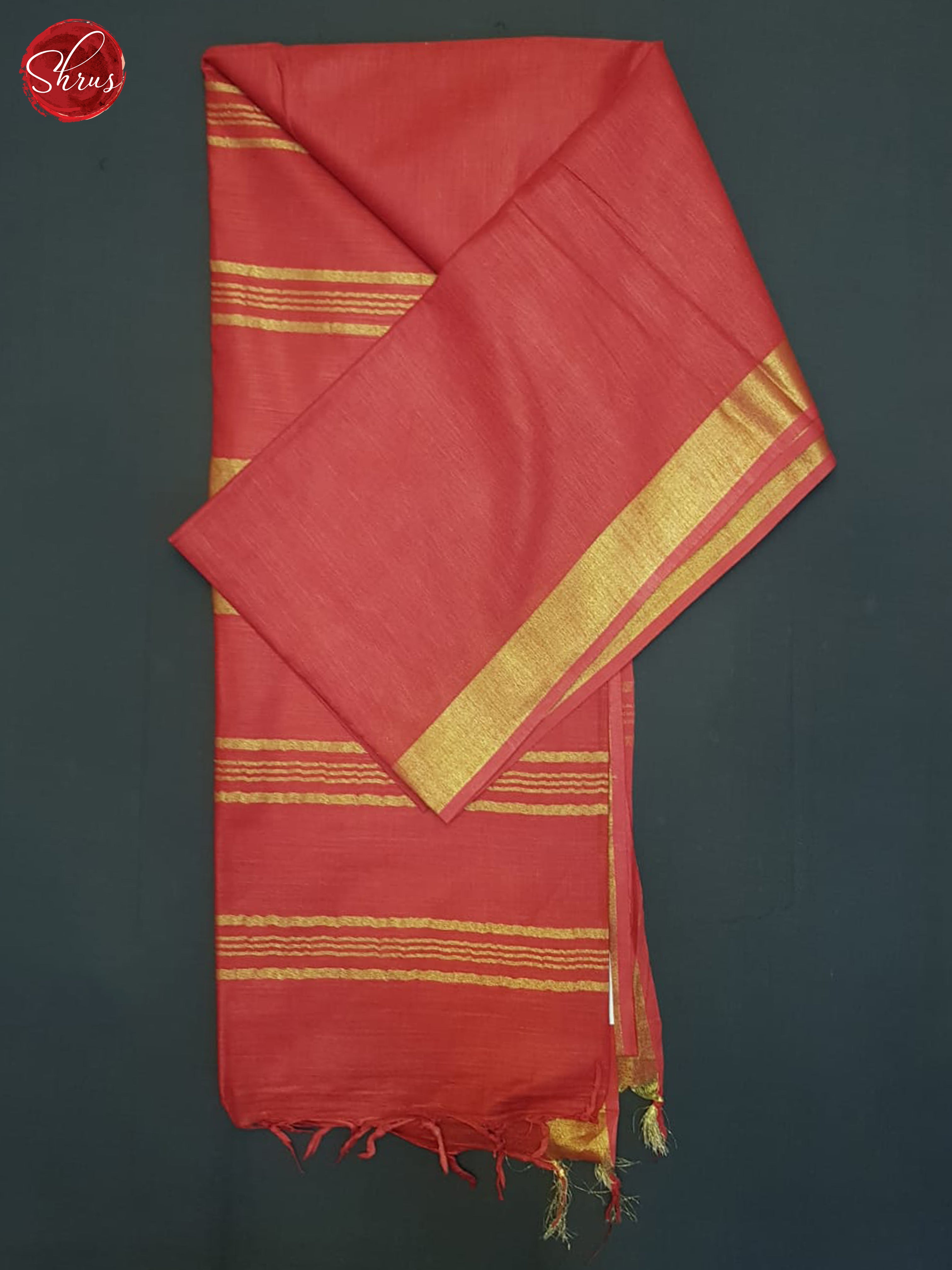Red(Single tone)- Linen Cotton Saree - Shop on ShrusEternity.com