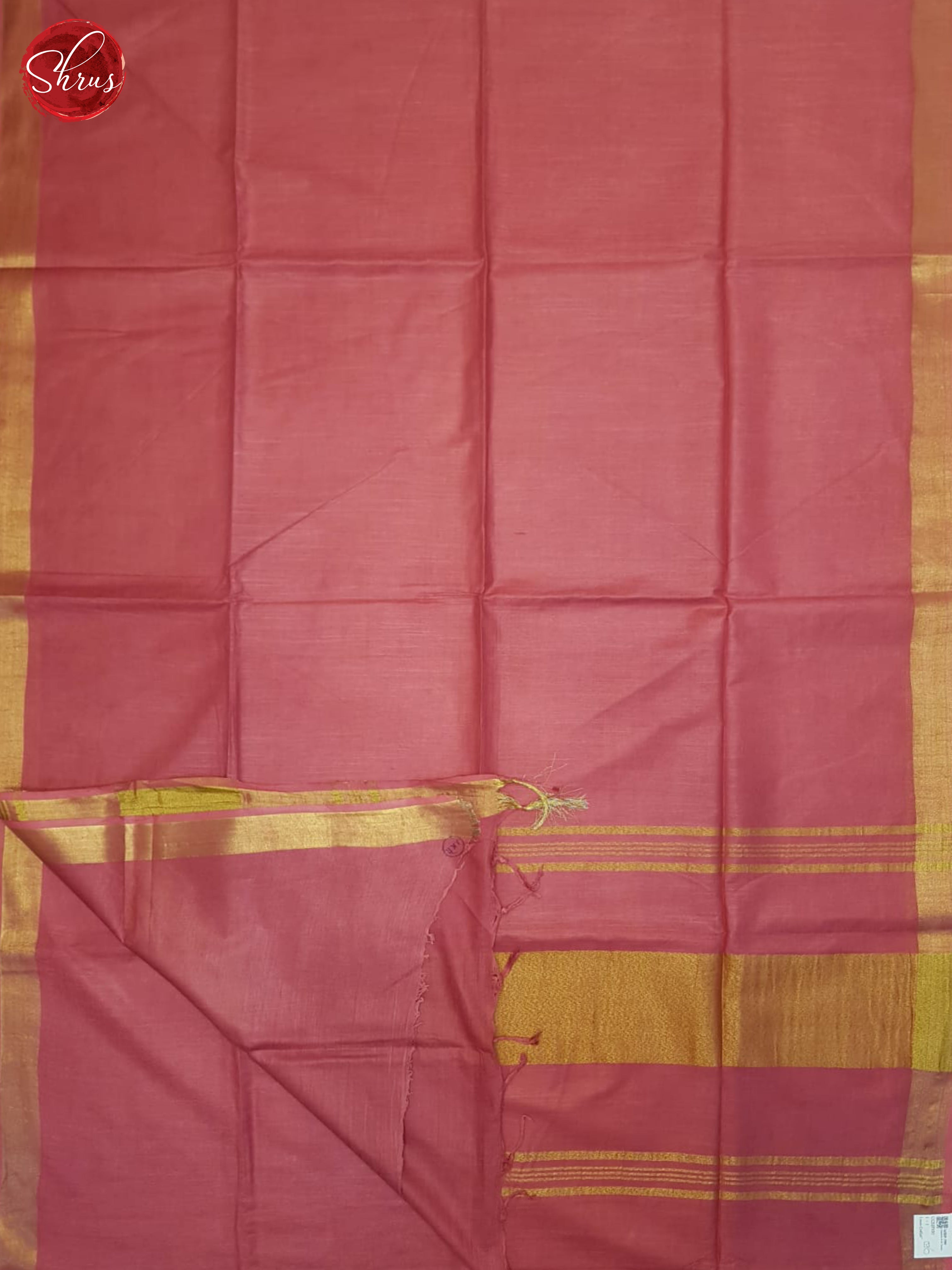 Pink(Single Tone)- Linen Cotton Saree - Shop on ShrusEternity.com