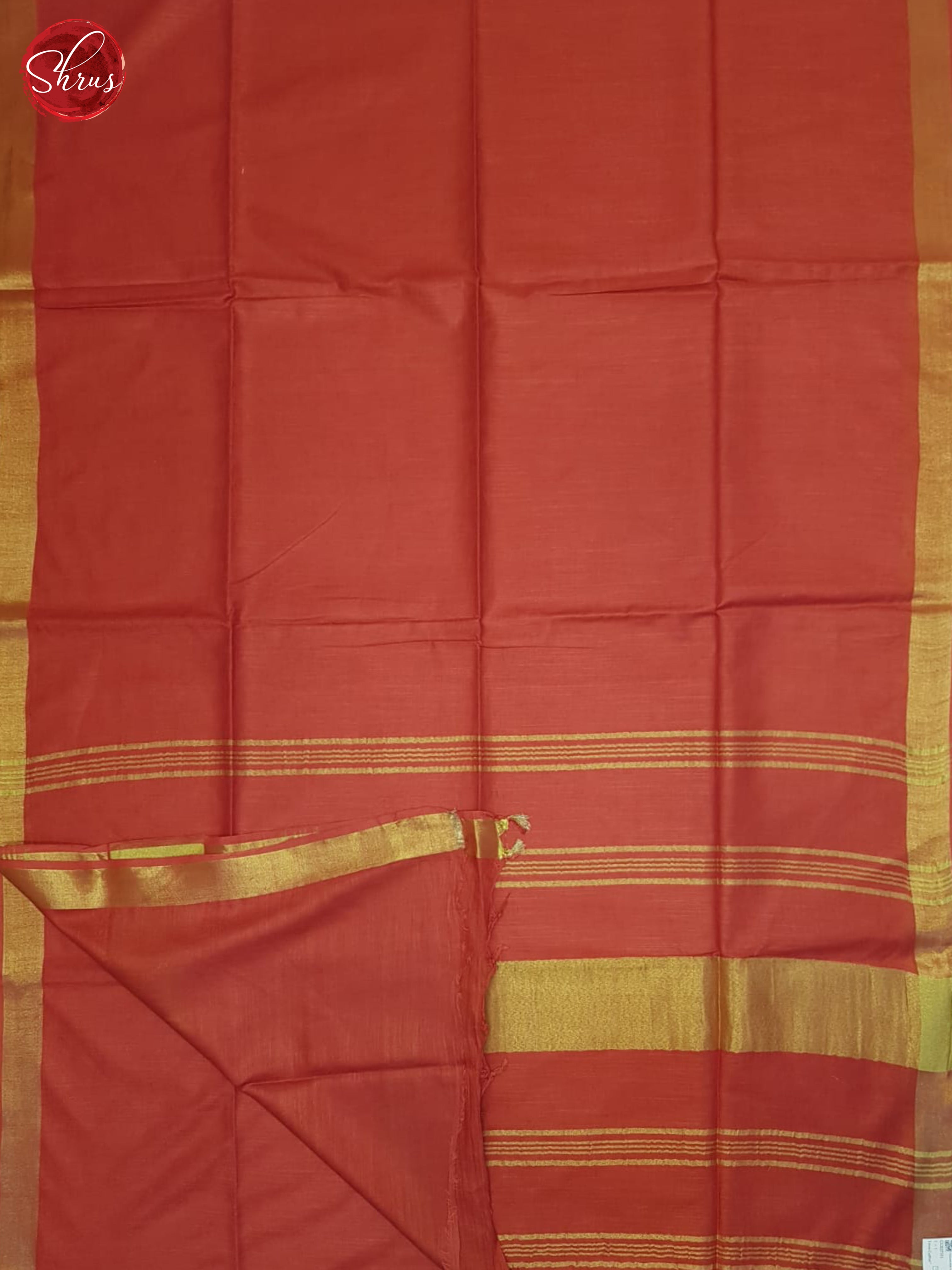 Red(Single Tone)- Linen Cotton Saree - Shop on ShrusEternity.com