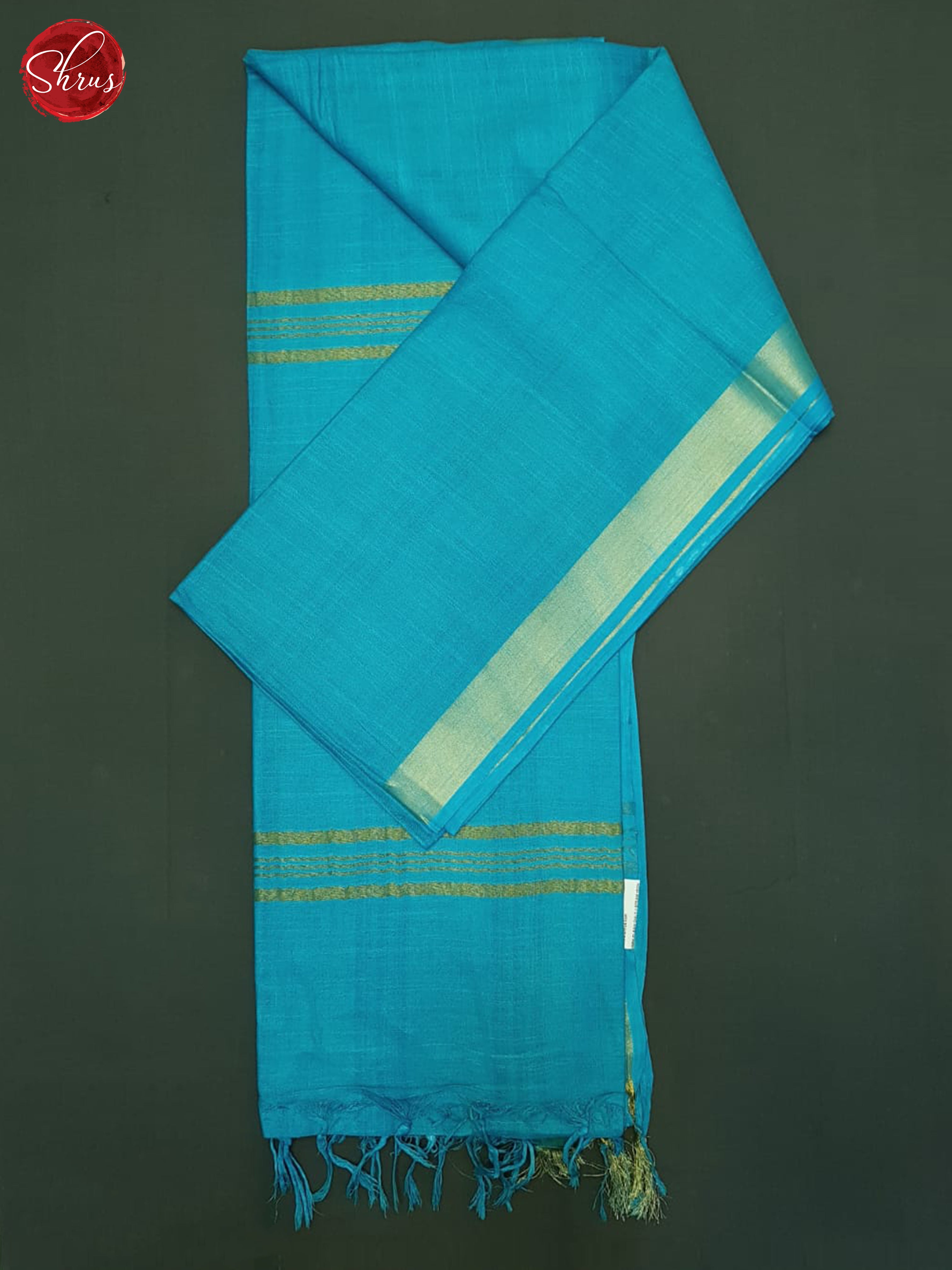 Blue(Single Tone)- Linen Cotton Saree - Shop on ShrusEternity.com