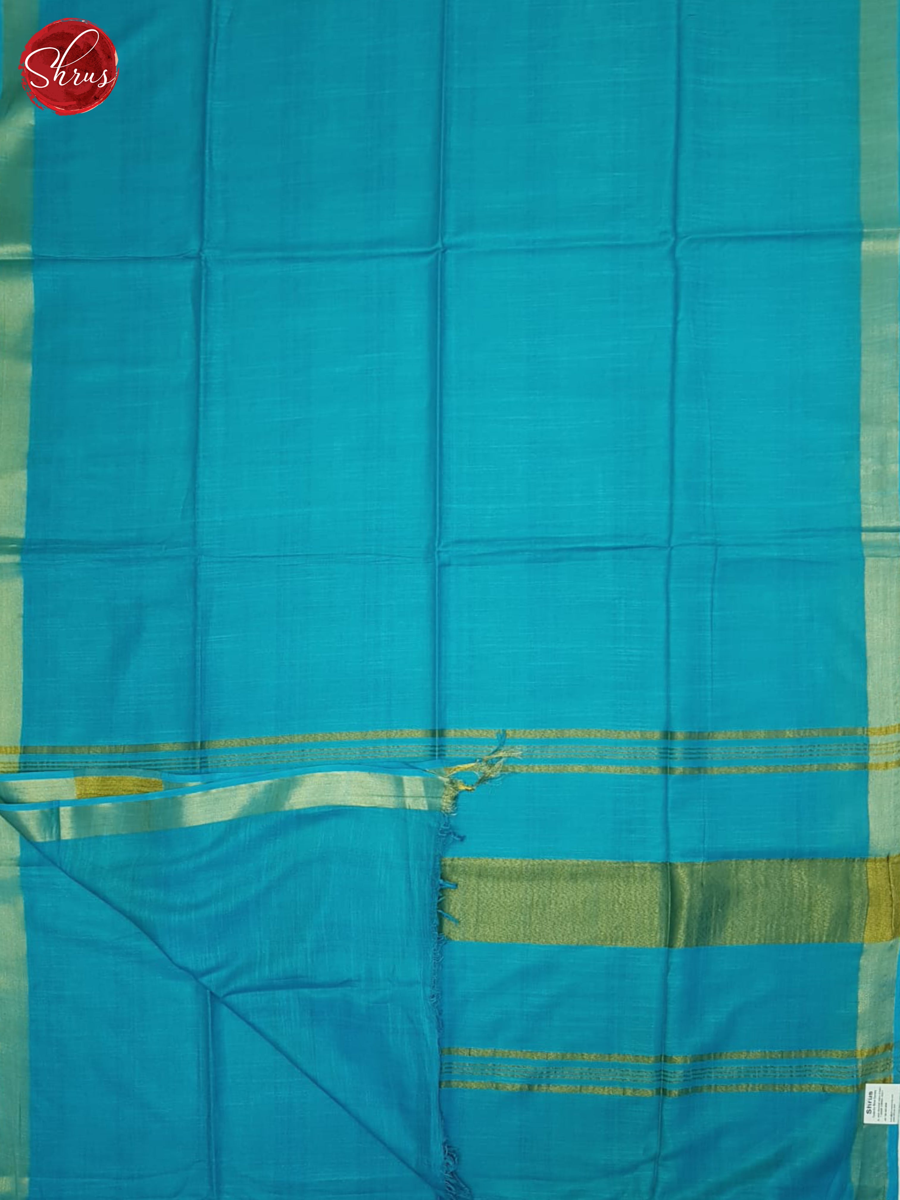 Blue(Single Tone)- Linen Cotton Saree - Shop on ShrusEternity.com