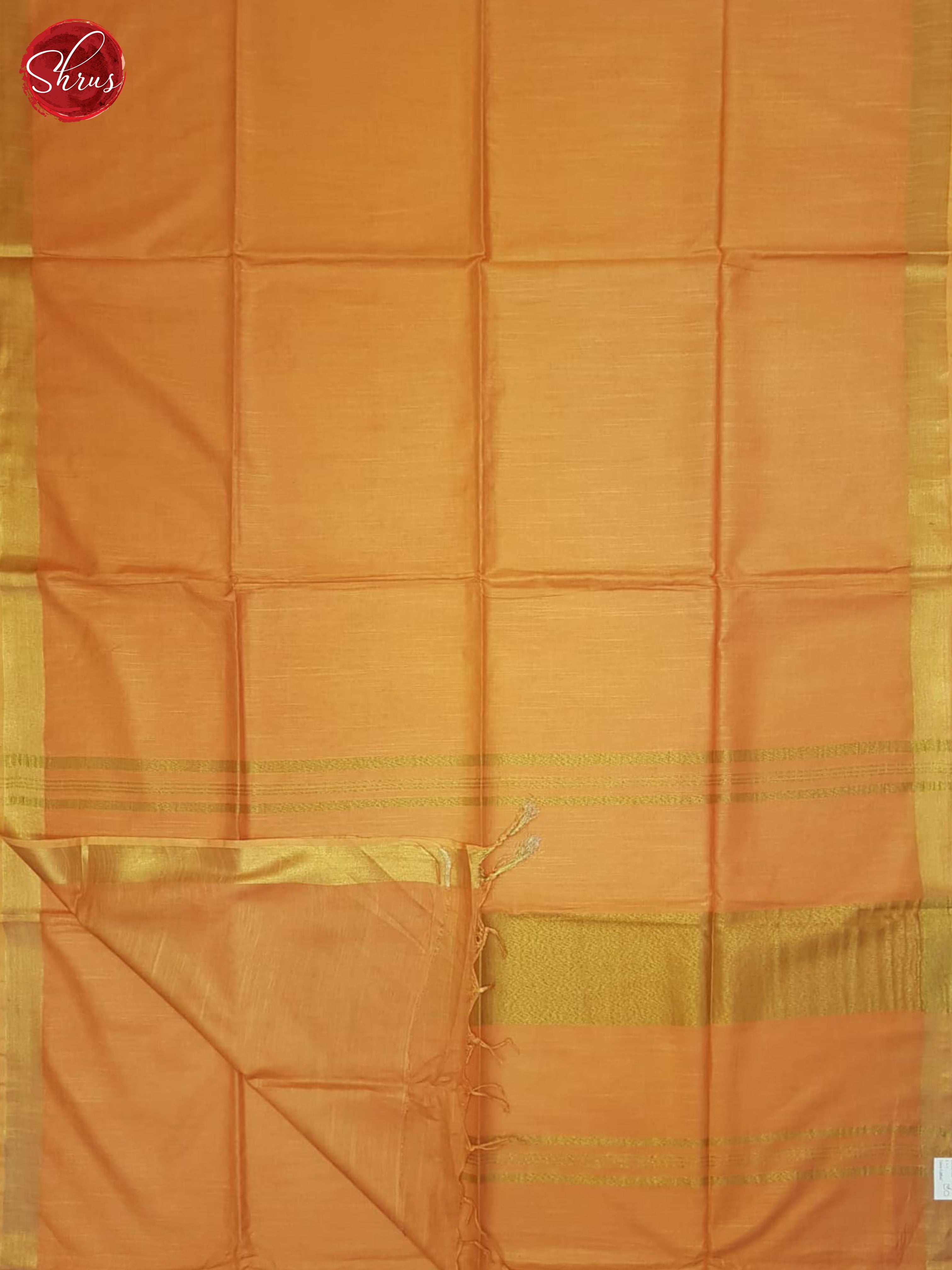 Orange(Single Tone)- Linen Cotton Saree - Shop on ShrusEternity.com