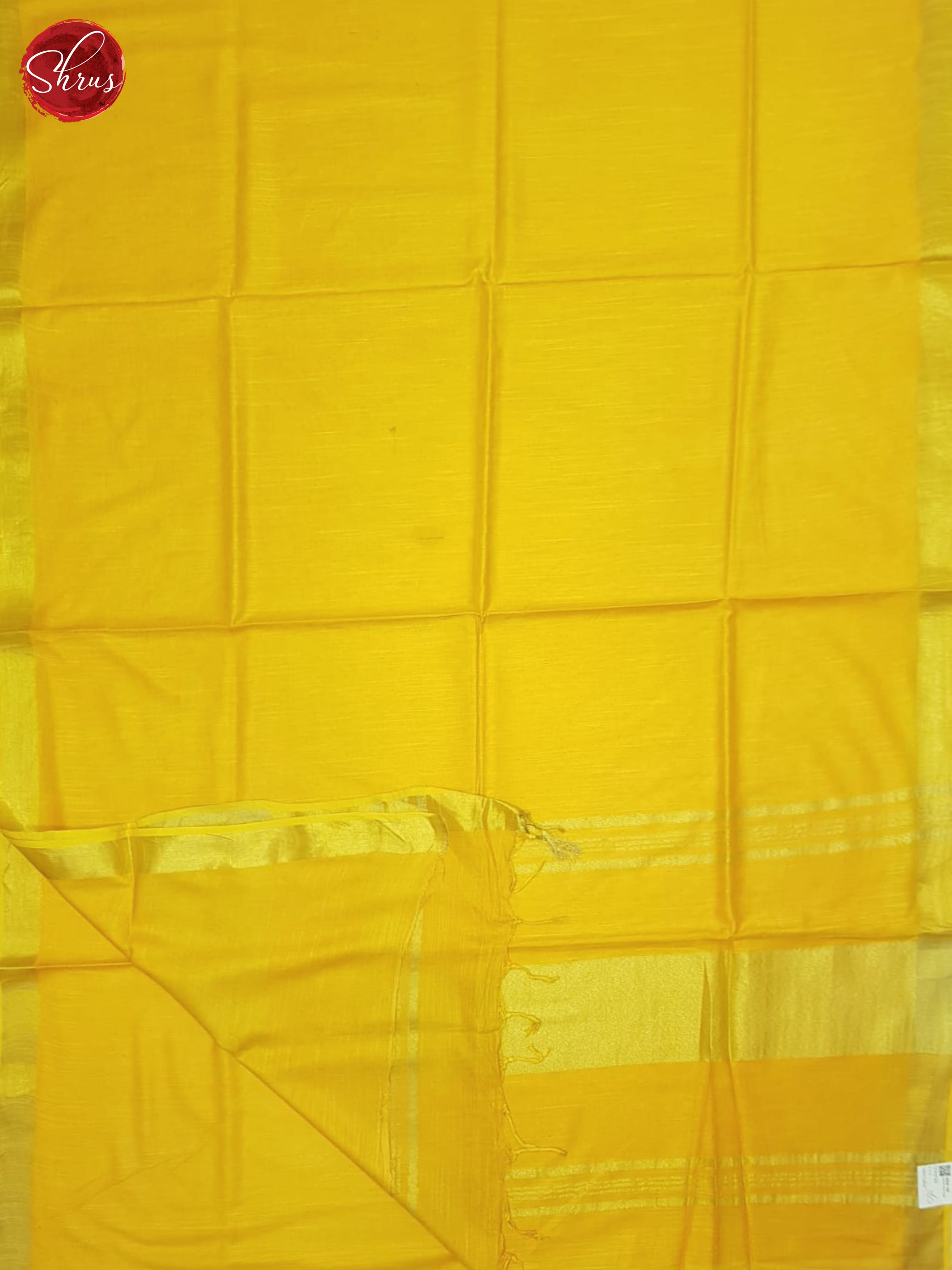 Yellow(Single Tone)- Linen Cotton Saree - Shop on ShrusEternity.com