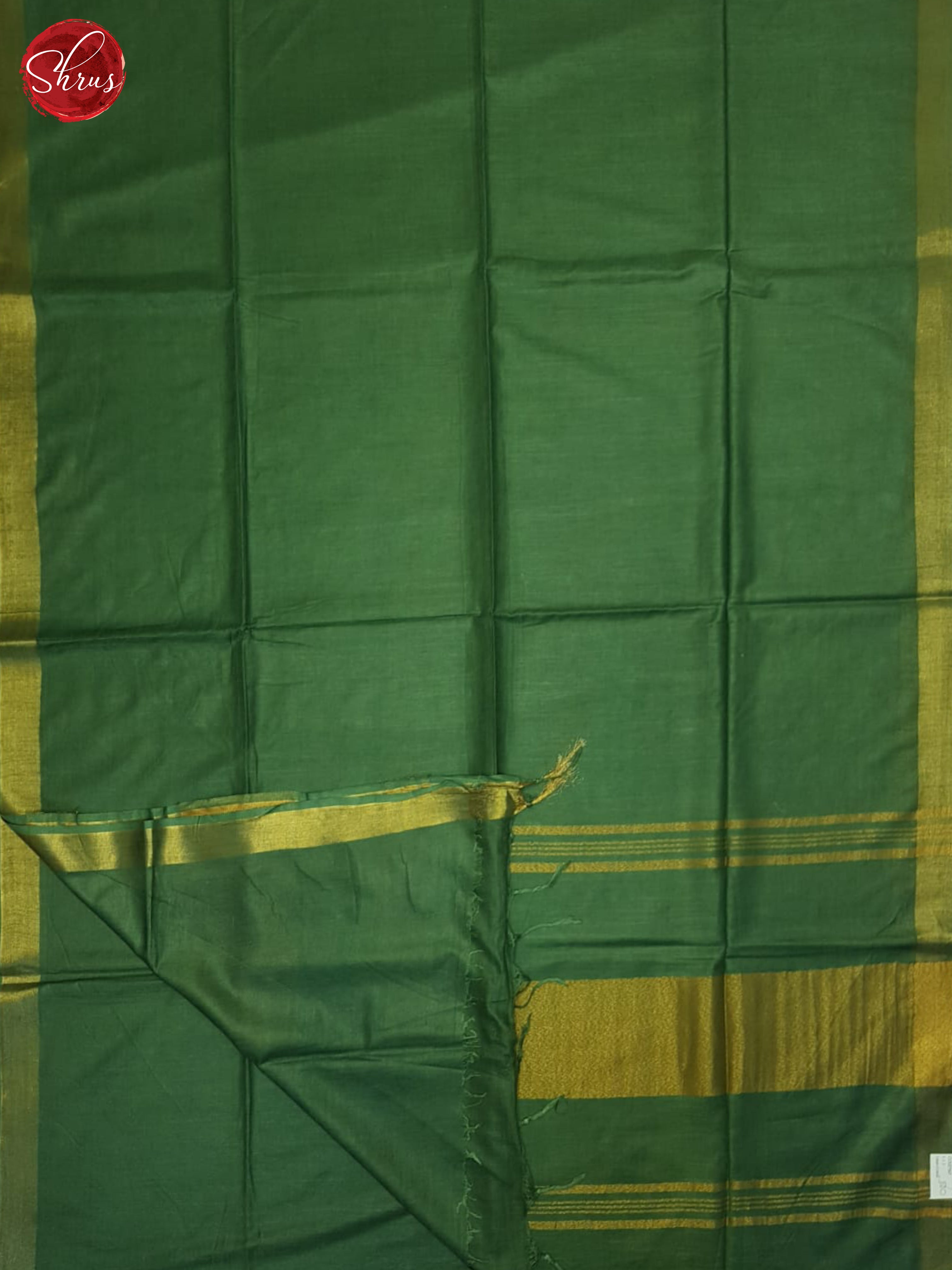 green(Single Tone)- Linen Cotton Saree - Shop on ShrusEternity.com