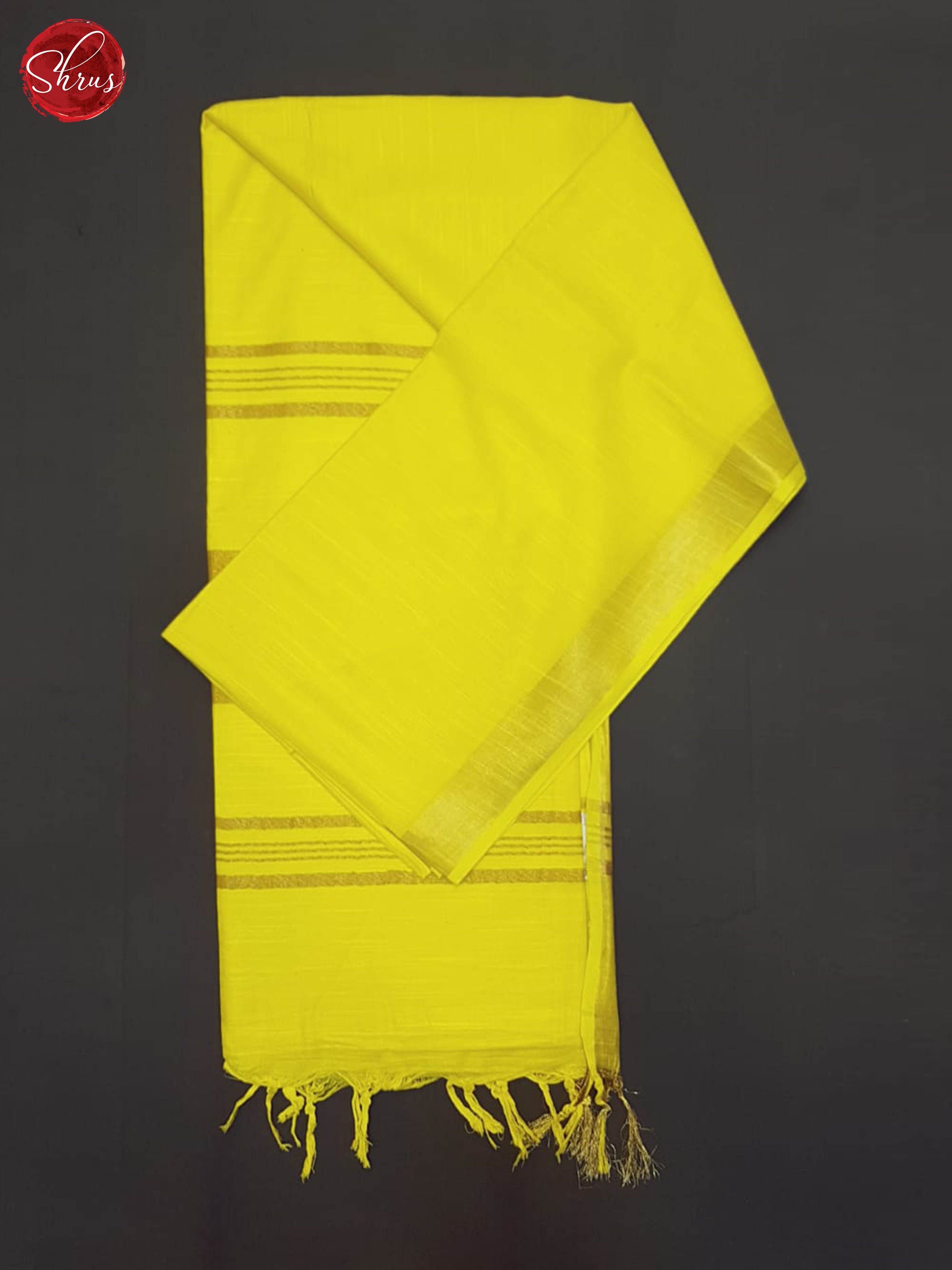 Yellow(Single Tone)- Linen Cotton Saree - Shop on ShrusEternity.com