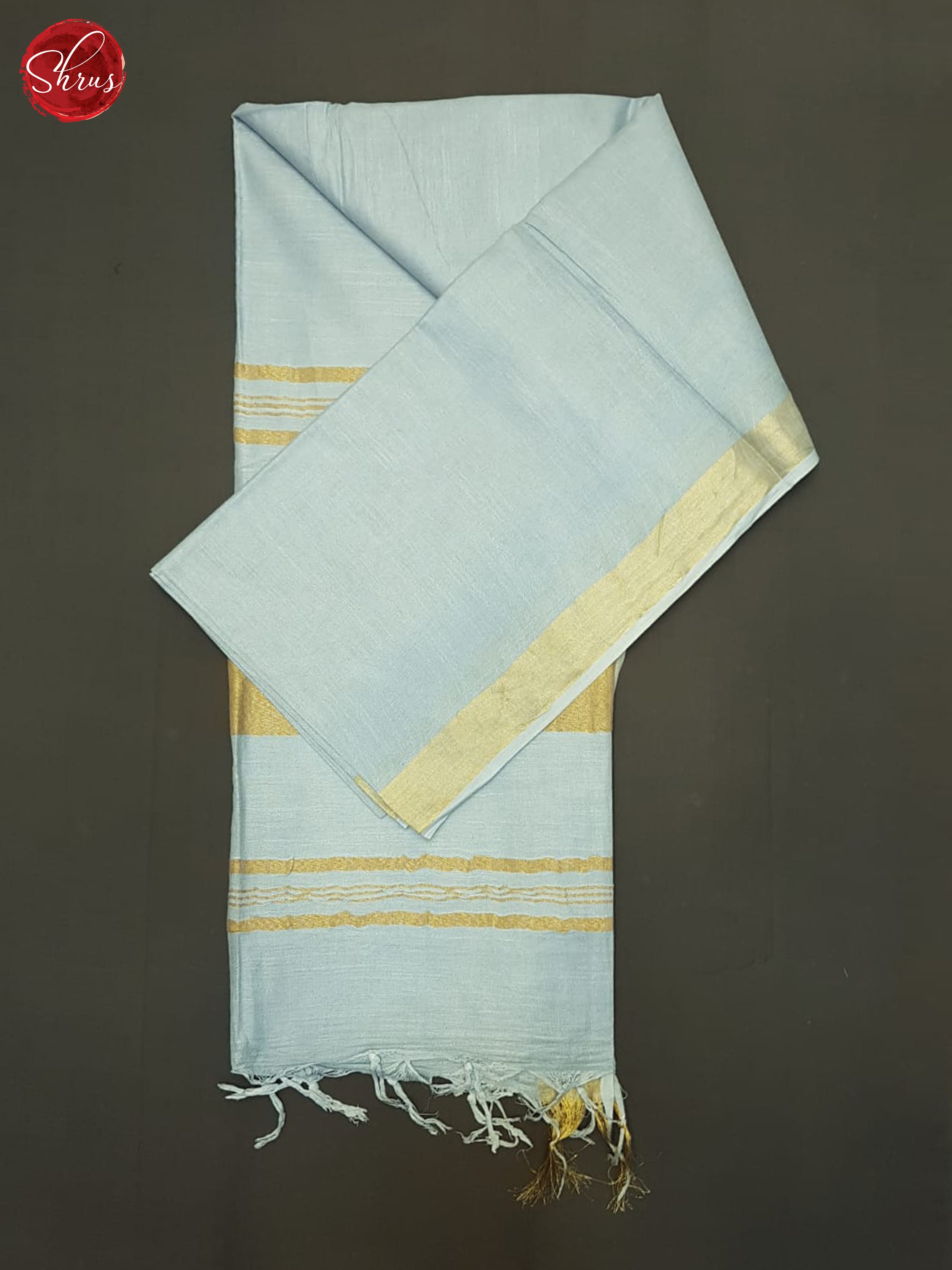 Blue(Single Tone)- Linen Cotton Saree - Shop on ShrusEternity.com