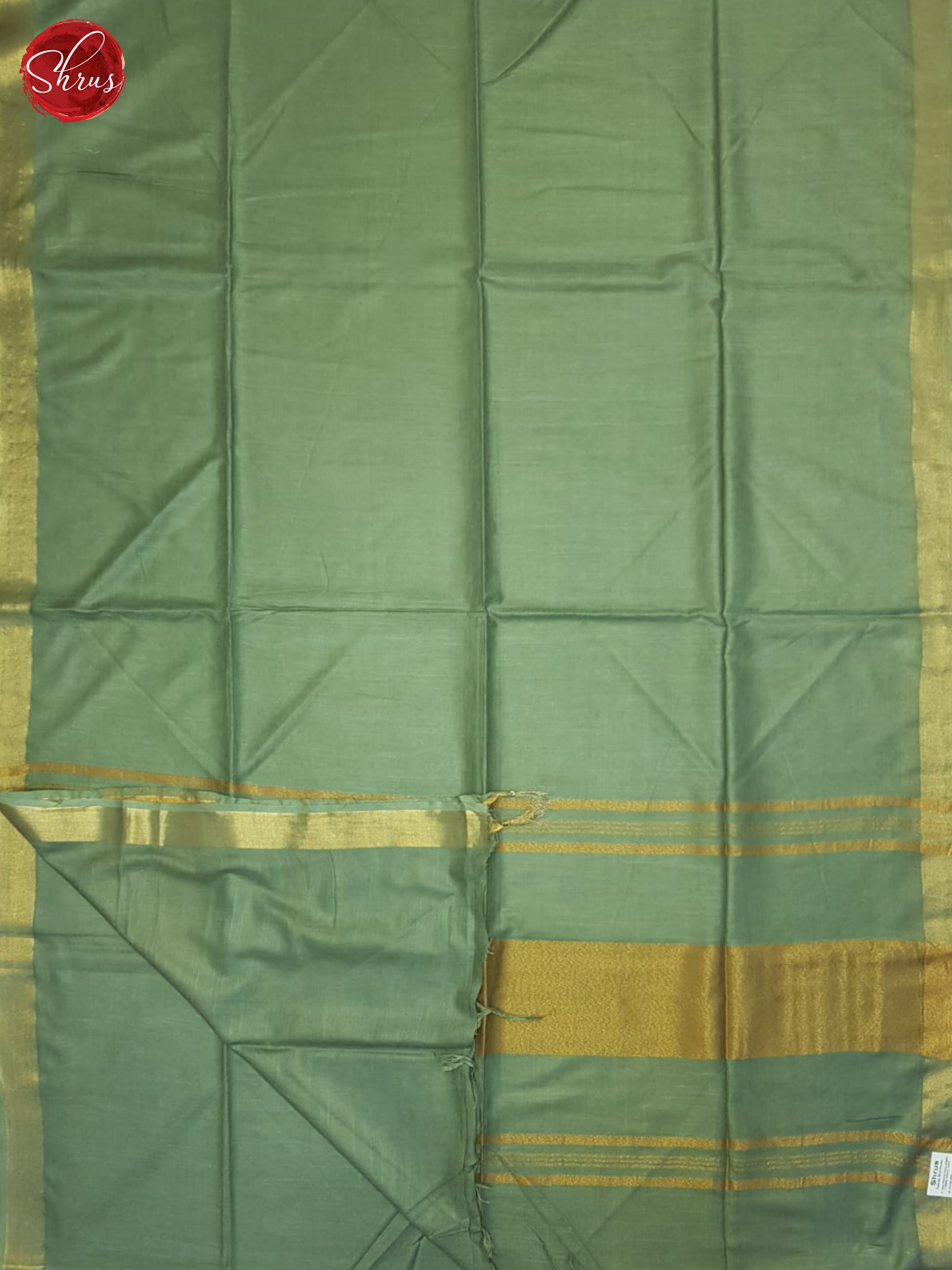 Green(Single Tone)- Linen Cotton Saree - Shop on ShrusEternity.com