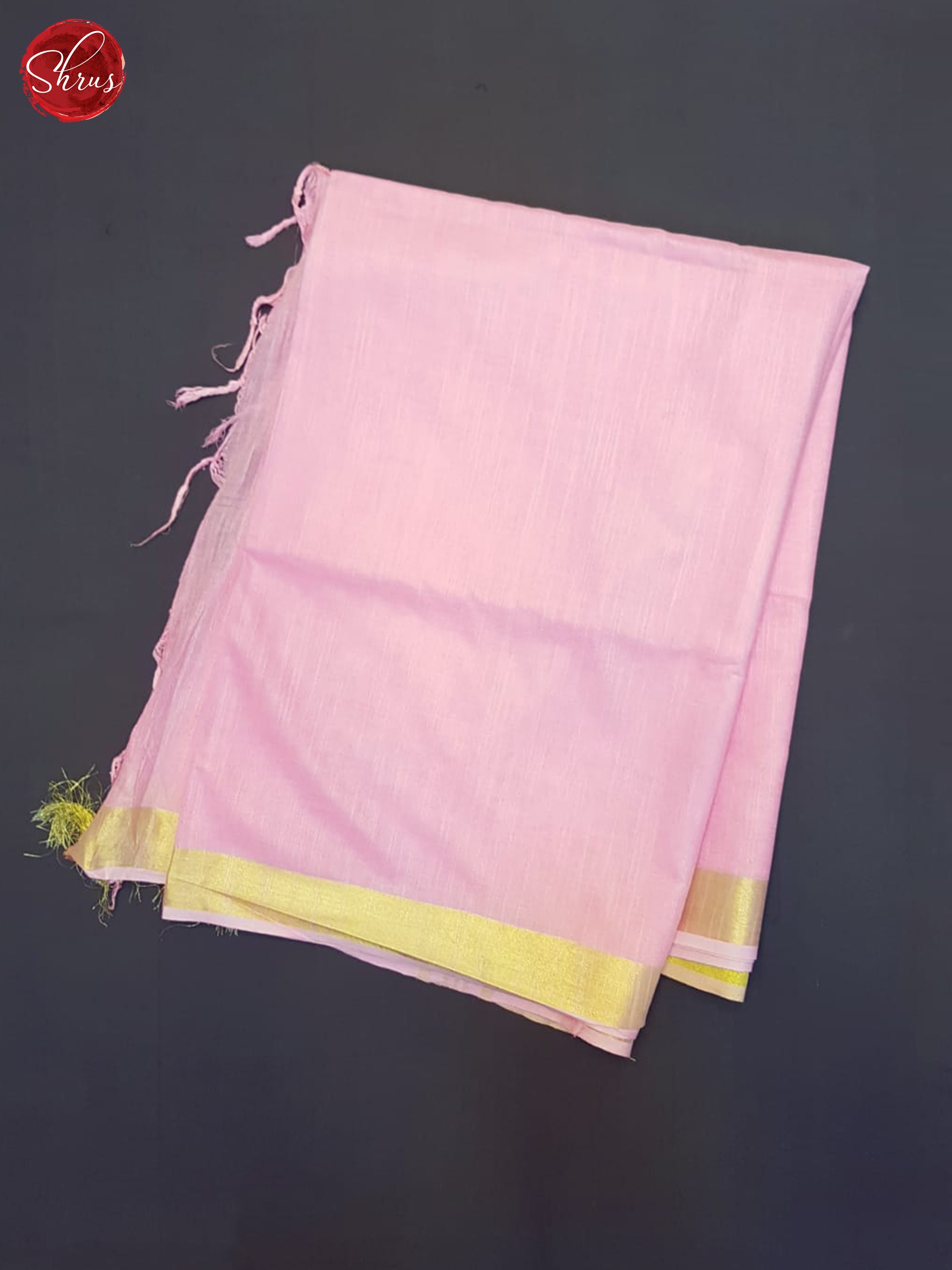 Baby Pink(Single tone)- Linen Cotton Saree - Shop on ShrusEternity.com