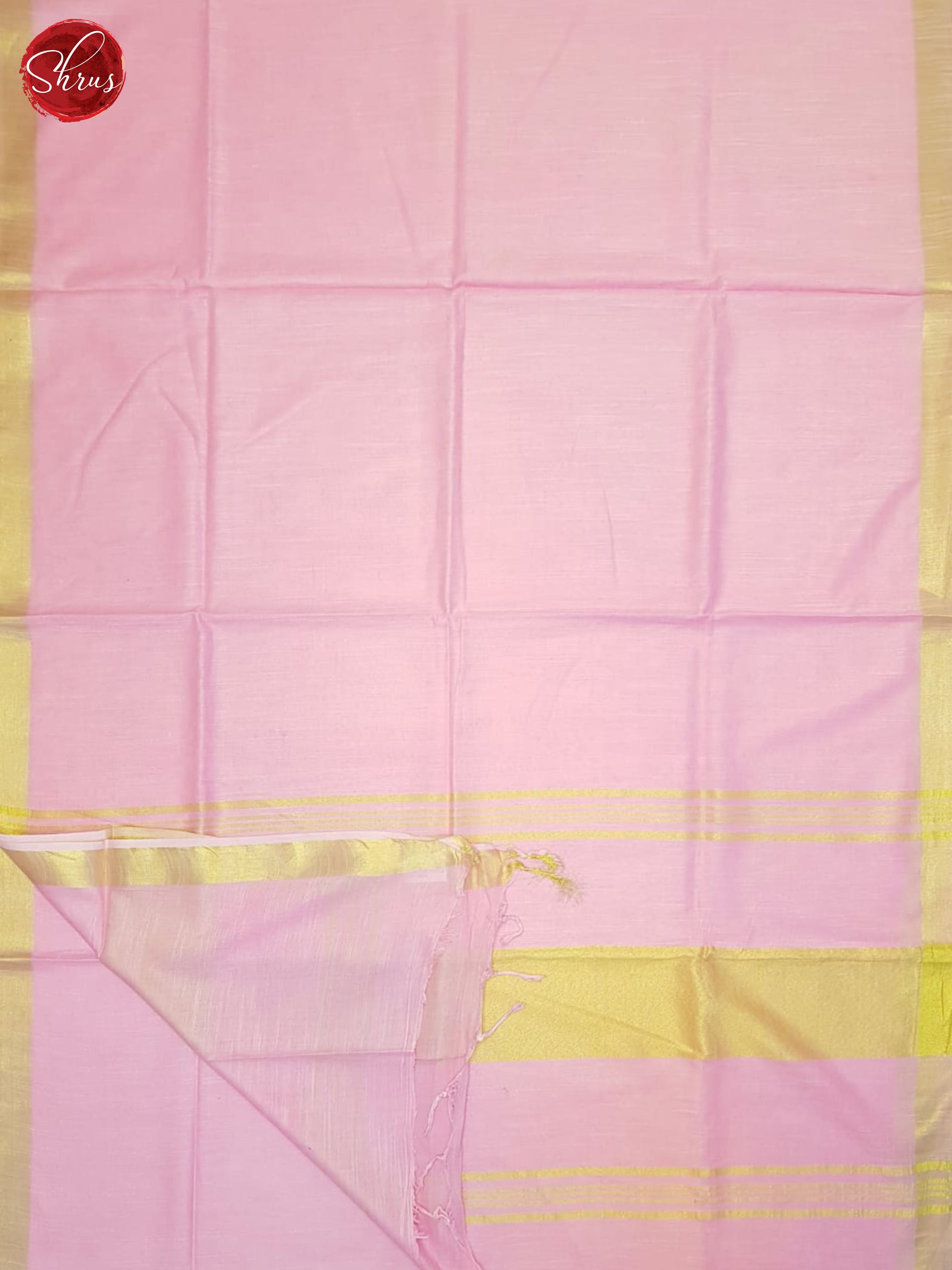 Baby Pink(Single tone)- Linen Cotton Saree - Shop on ShrusEternity.com