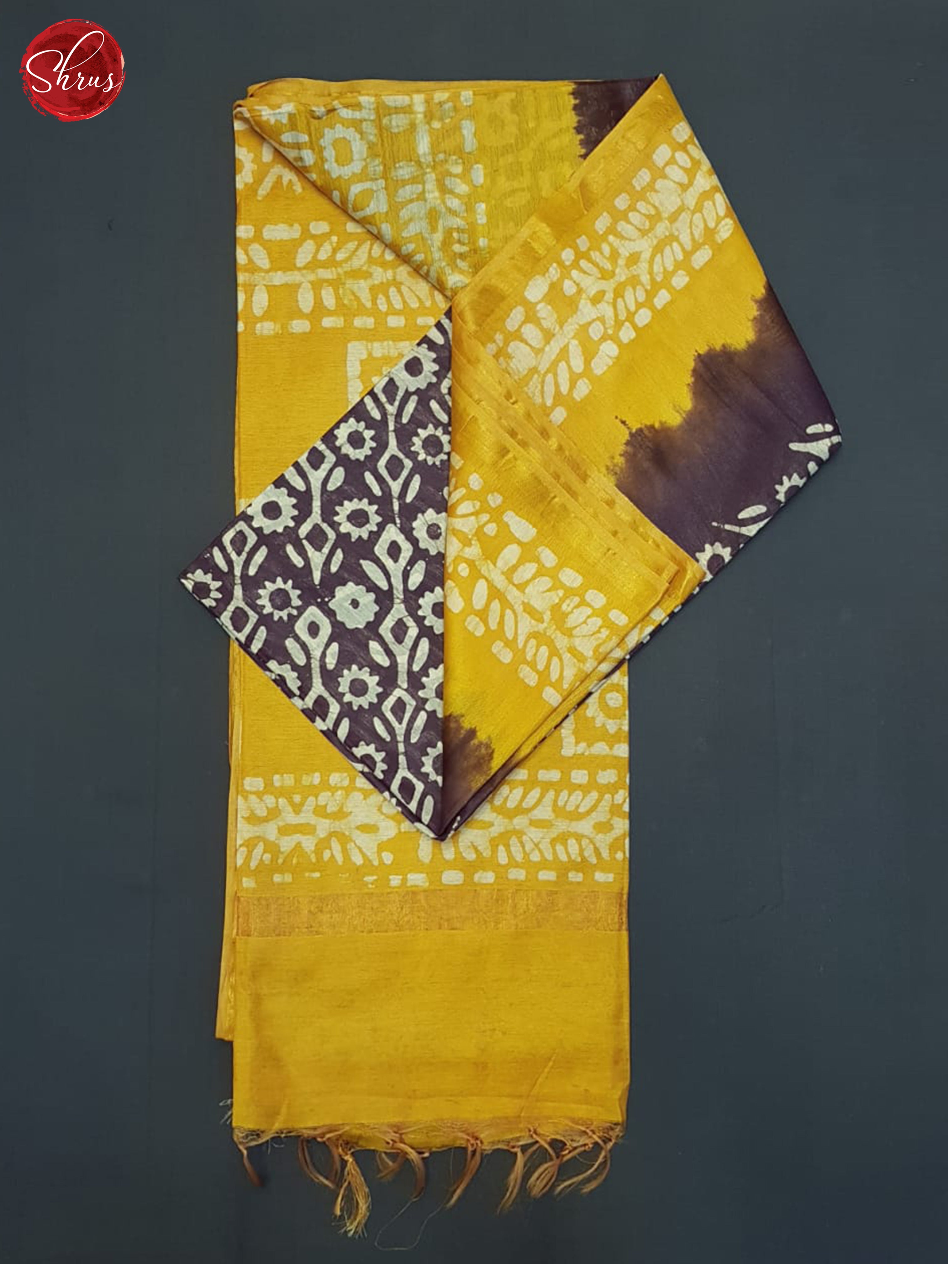 Wine & Yellow- Bhatik Saree - Shop on ShrusEternity.com