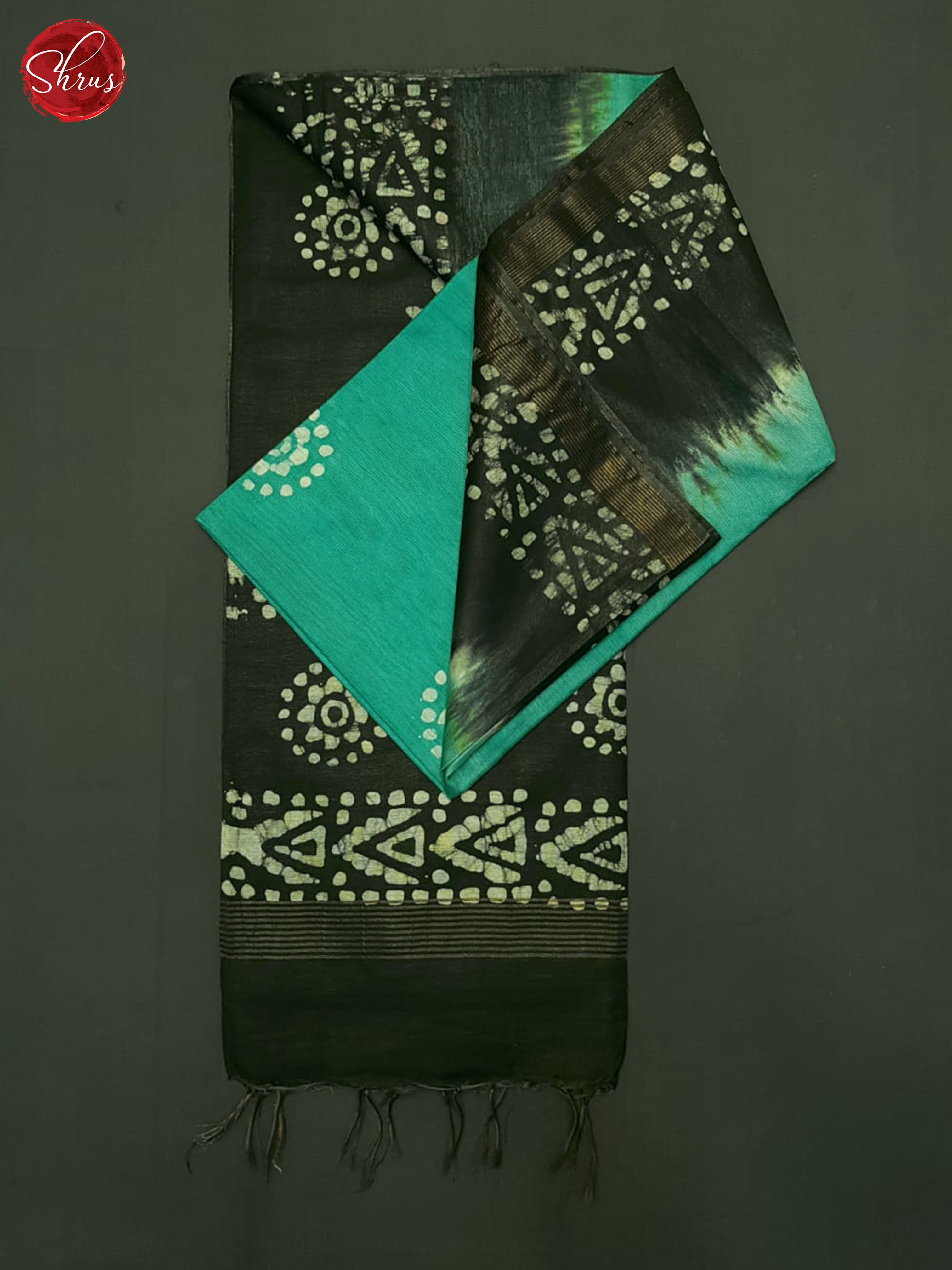 Teal Blue And Black - Bhatik Saree - Shop on ShrusEternity.com