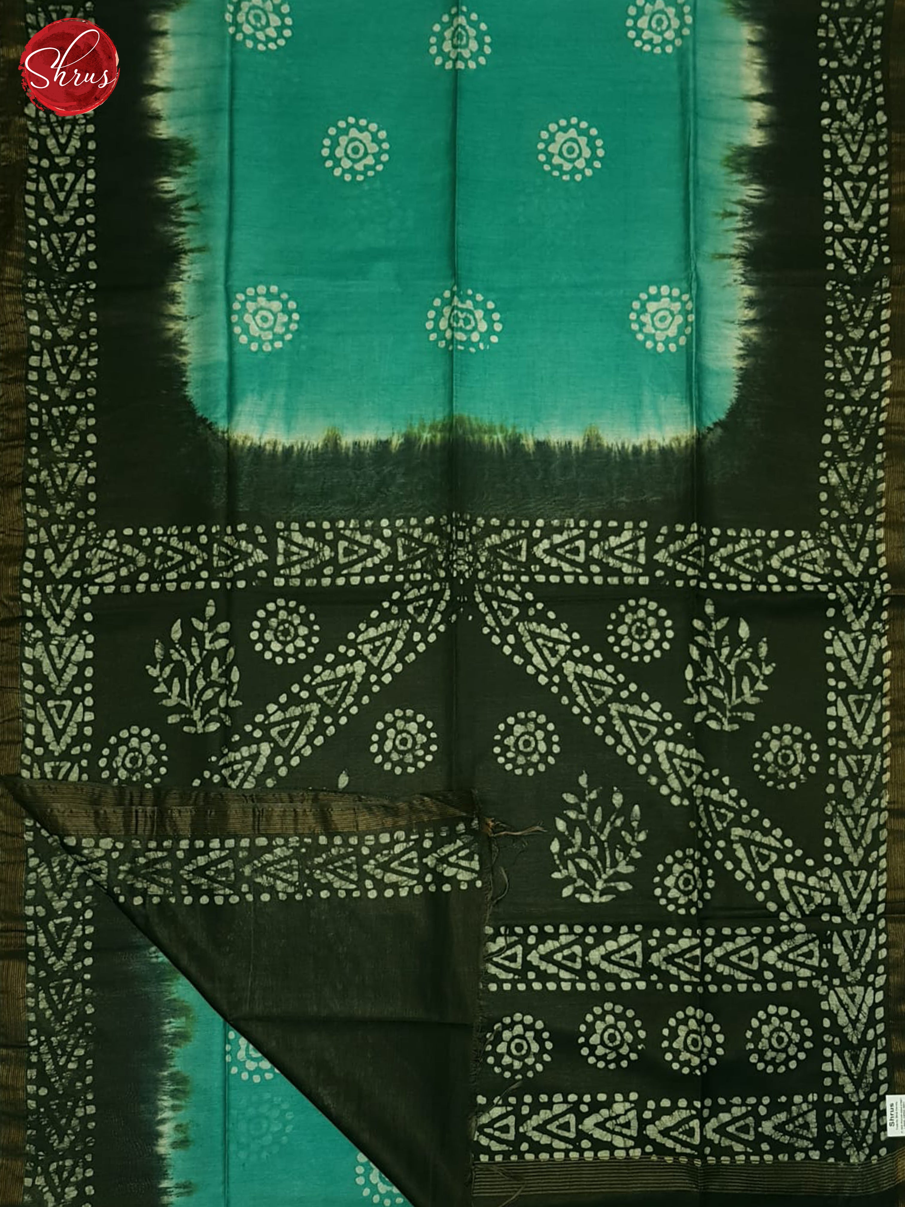 Teal Blue And Black - Bhatik Saree - Shop on ShrusEternity.com