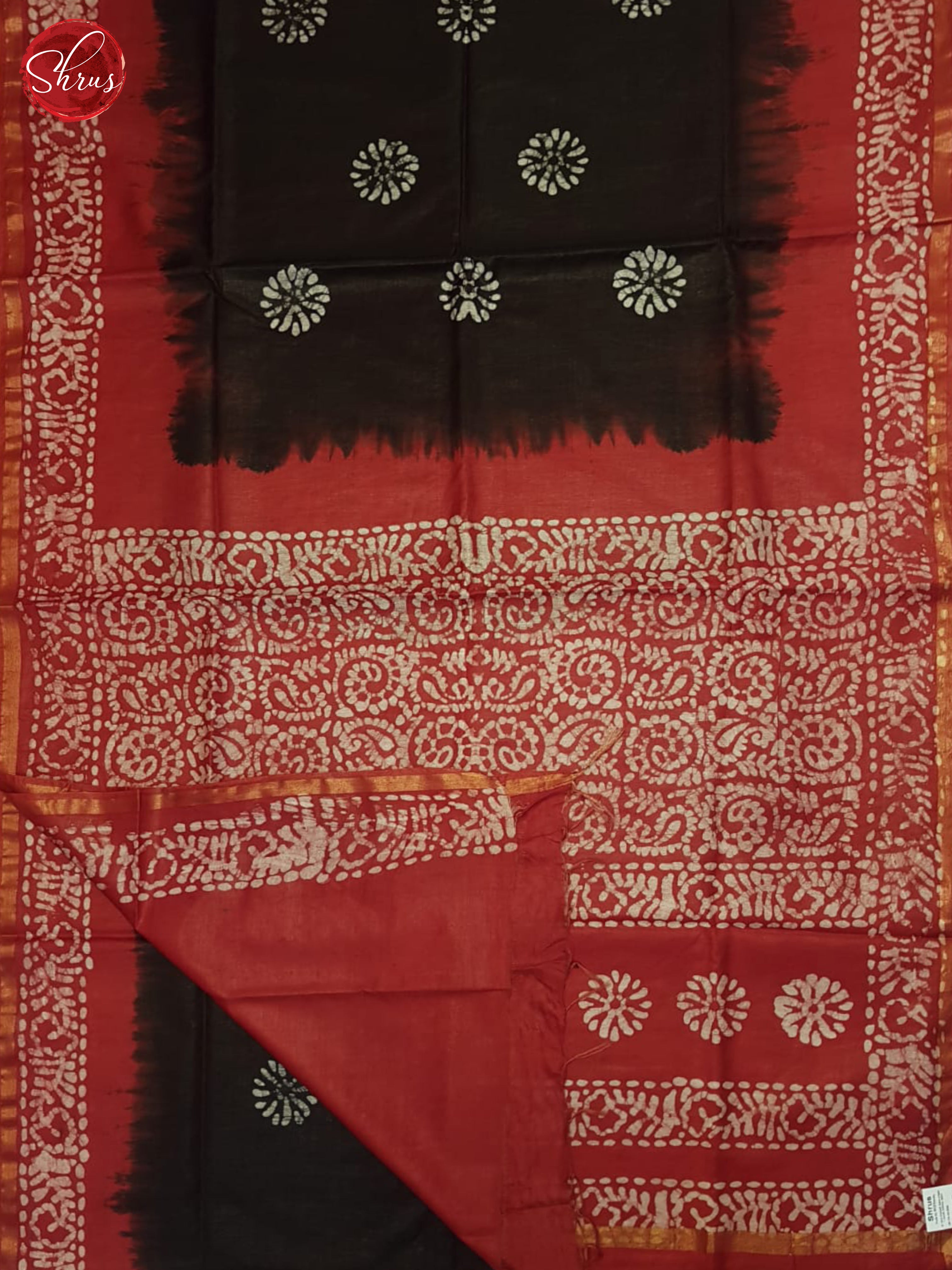 Black And Red- Bhatik Saree - Shop on ShrusEternity.com