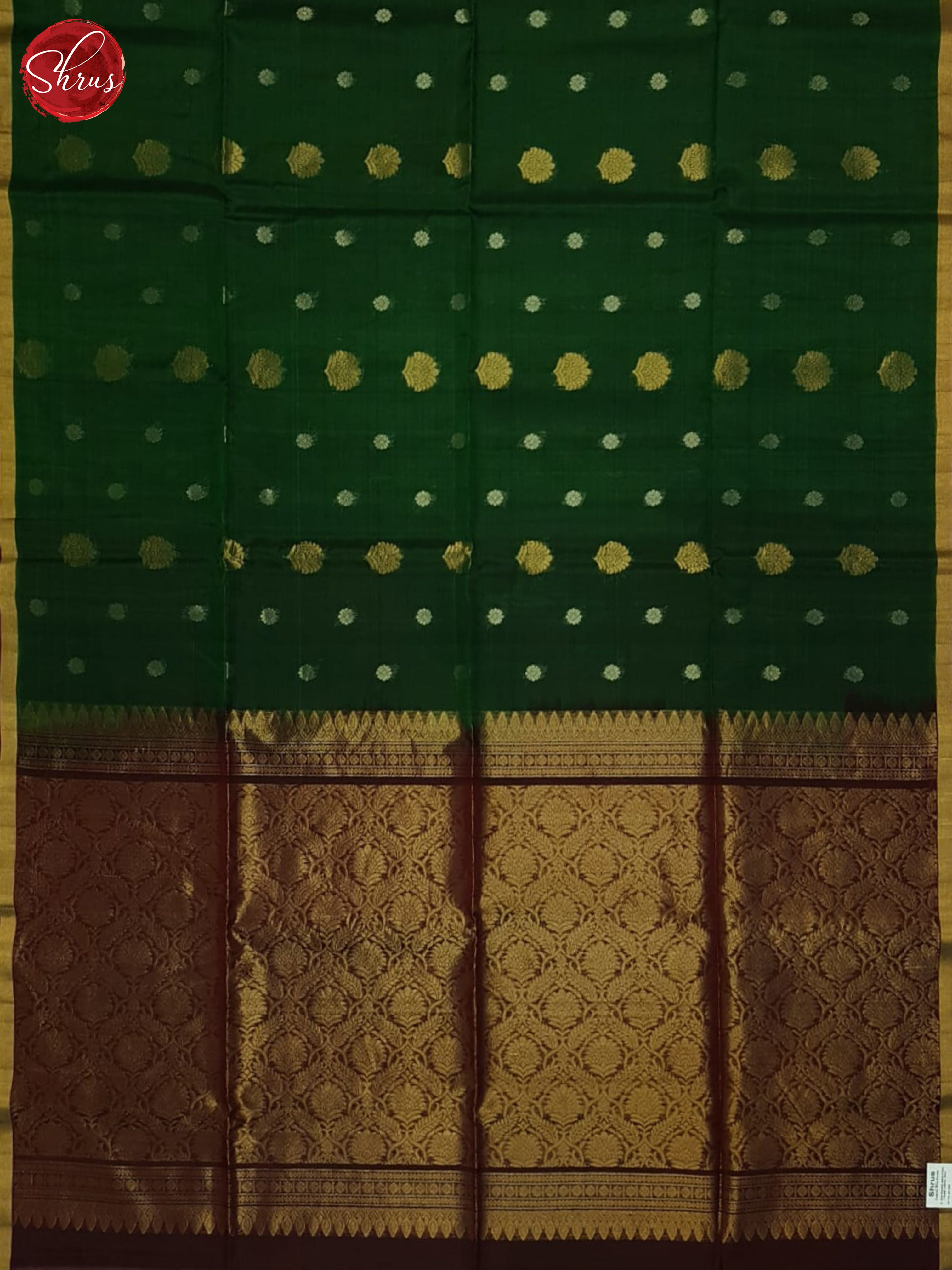Green & maroon - Silk Cotton Saree - Shop on ShrusEternity.com