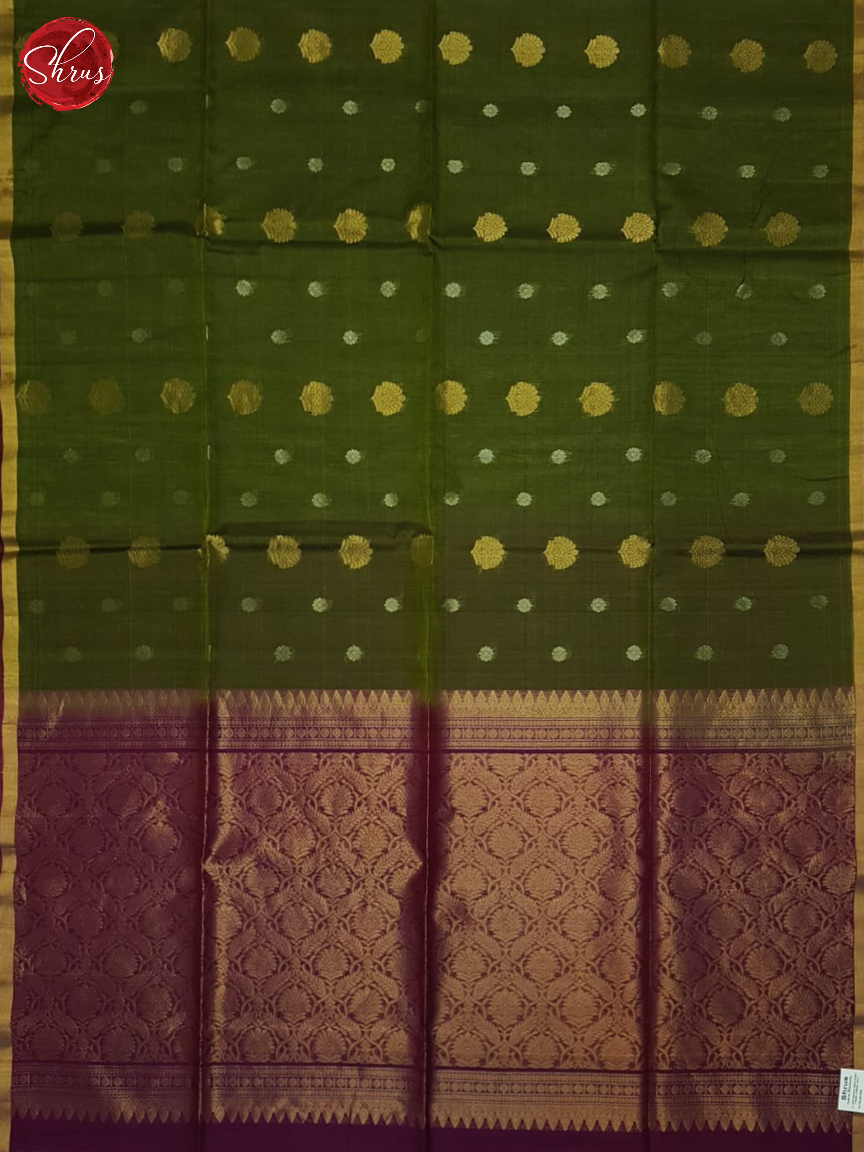 Green & Purple - Silk cotton Saree - Shop on ShrusEternity.com