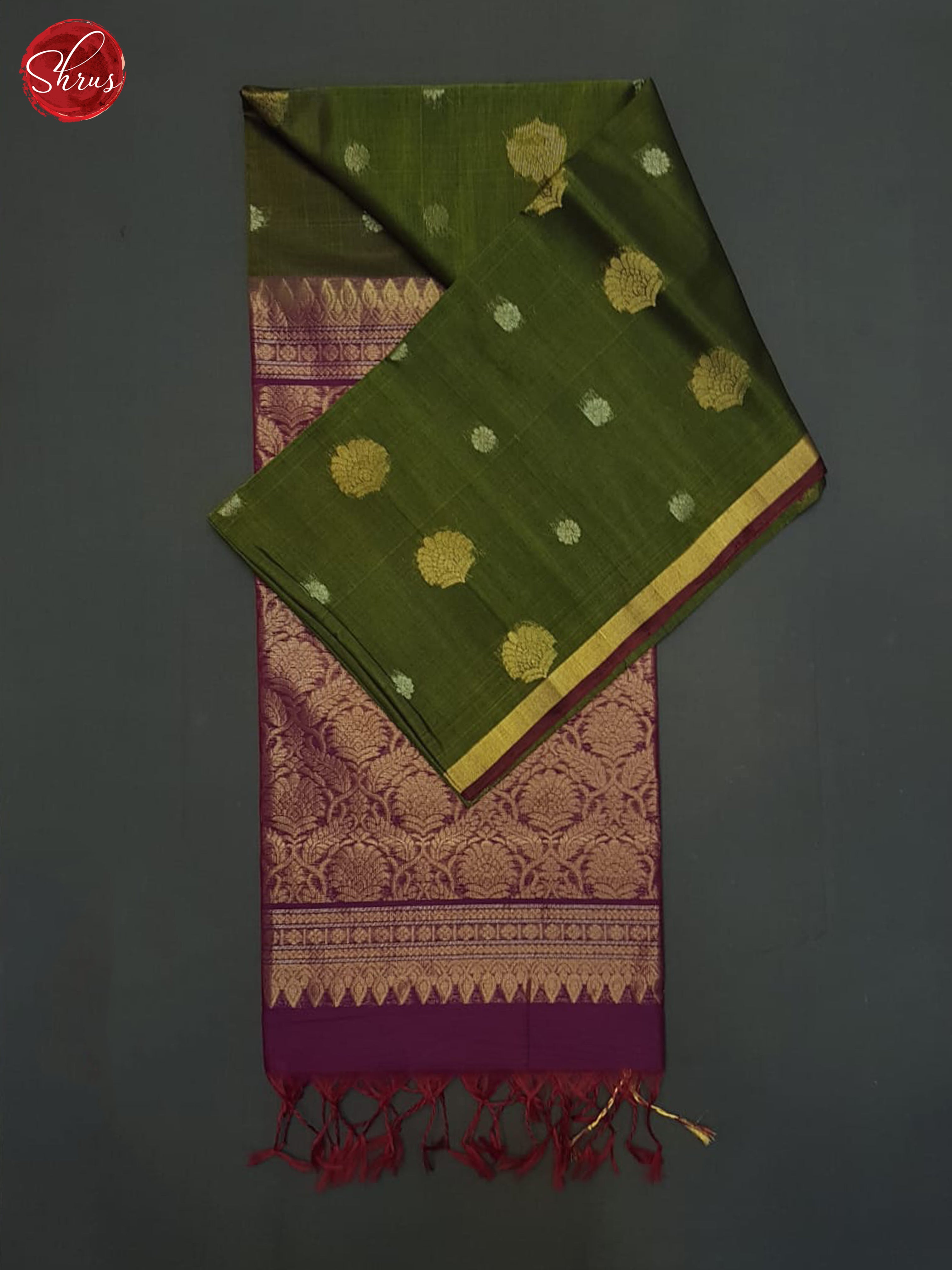 Green & Purple - Silk cotton Saree - Shop on ShrusEternity.com