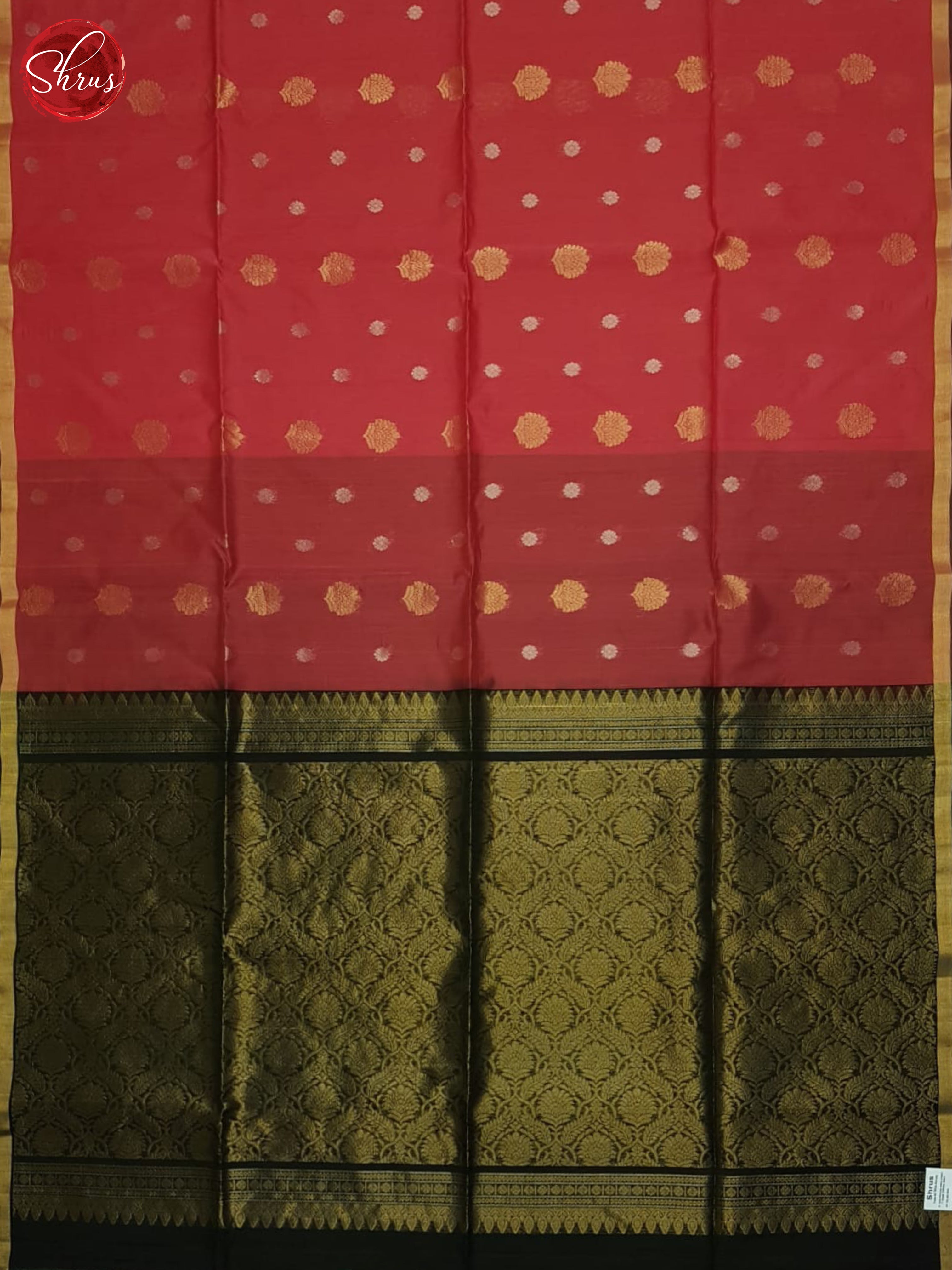 Red & Green - Silk Cotton Saree - Shop on ShrusEternity.com