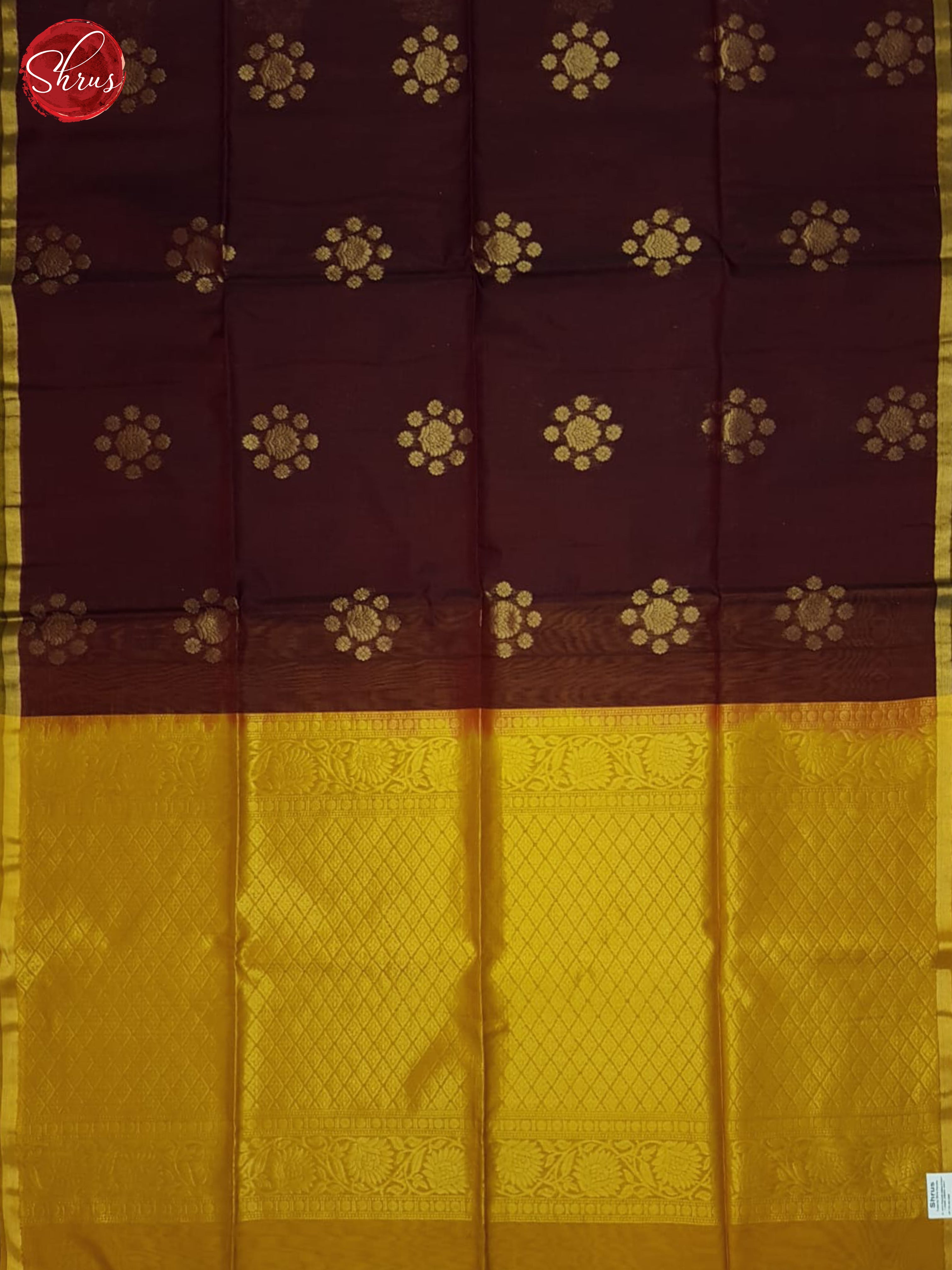 Brown & Mustard - Silk Cotton Saree - Shop on ShrusEternity.com