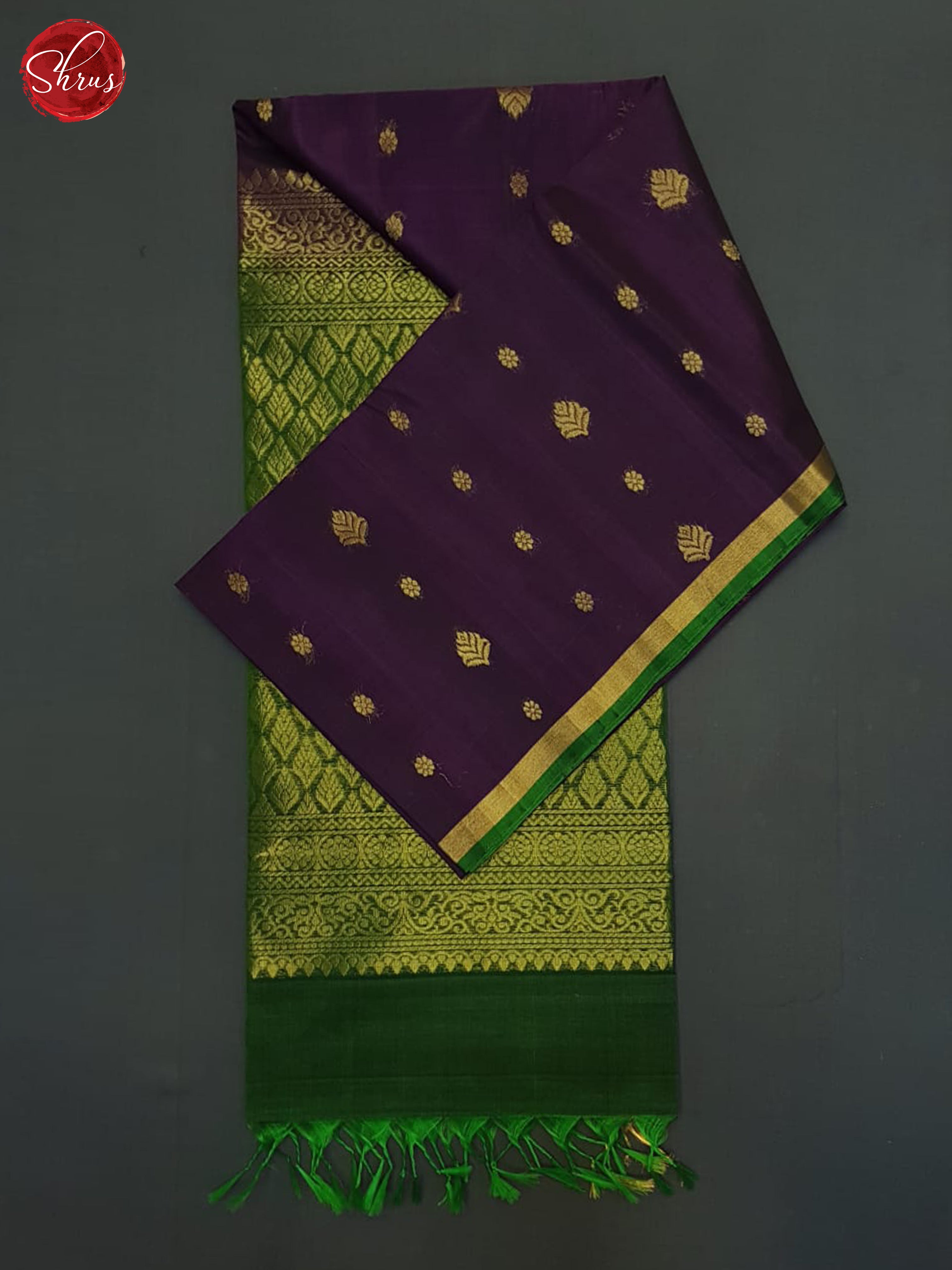 Violet & Green - Silk Cotton Saree - Shop on ShrusEternity.com