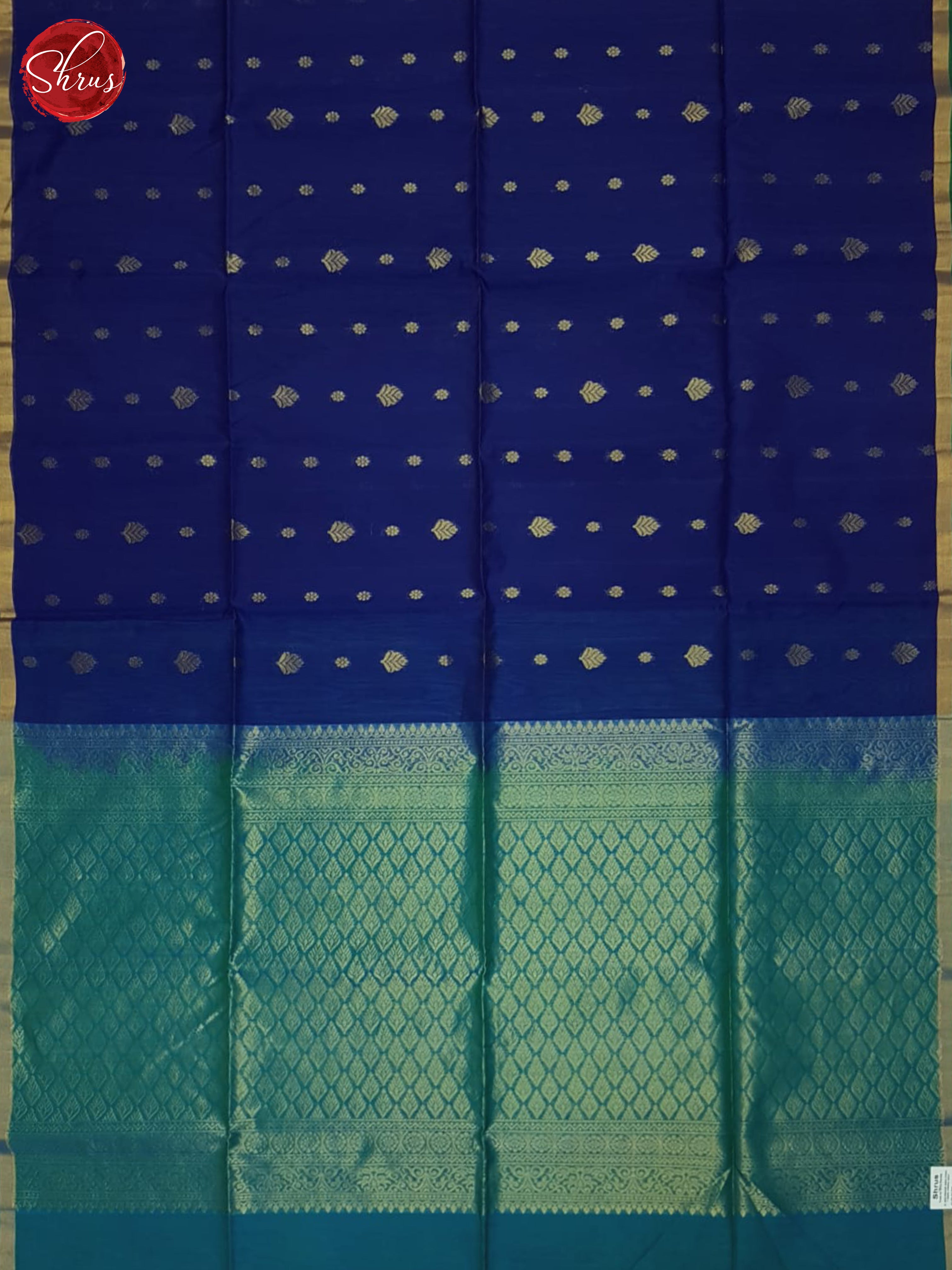 Blue& Teal  - Silk Cotton Saree - Shop on ShrusEternity.com