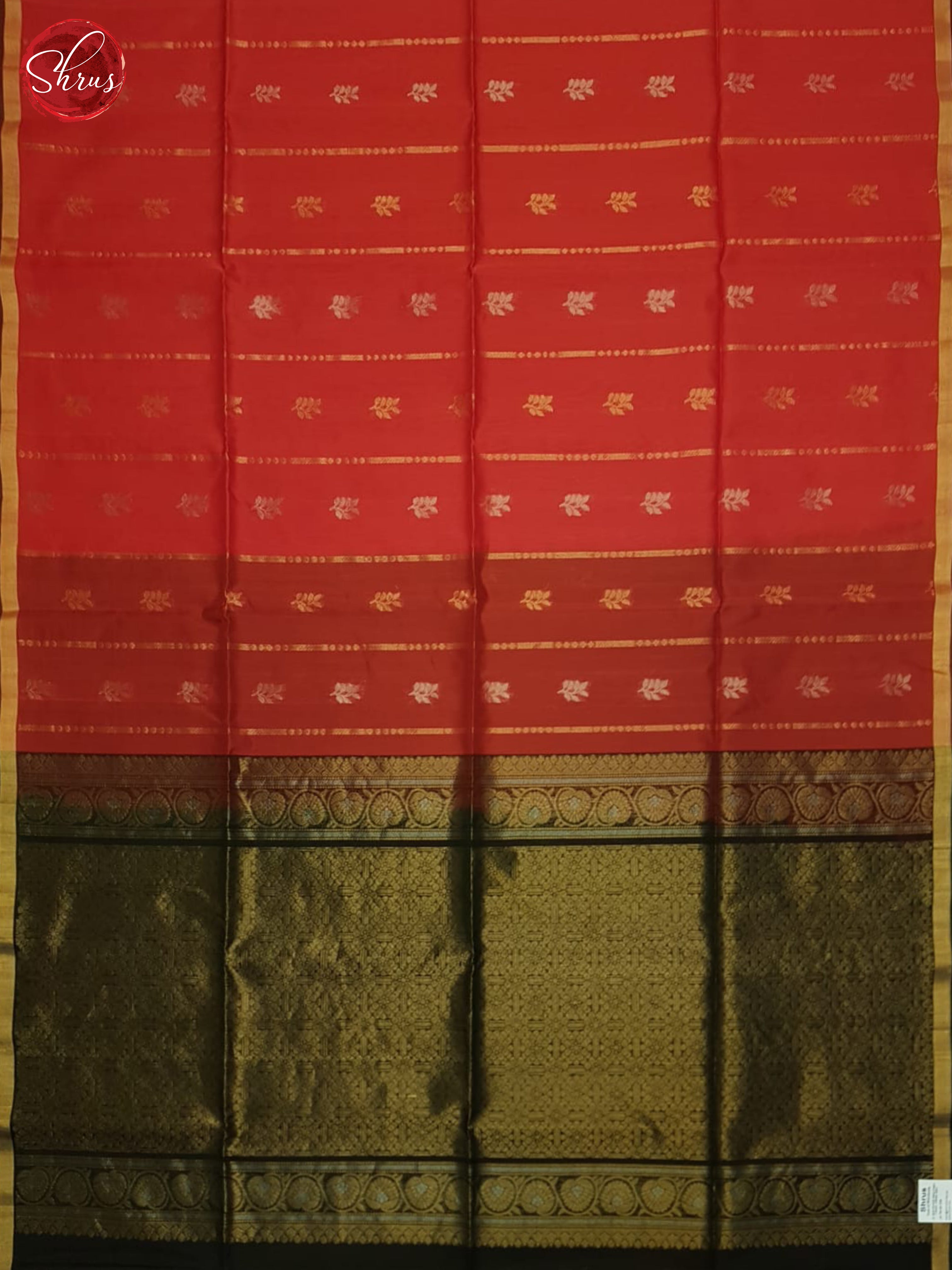 Red & Green - Silk Cotton Saree - Shop on ShrusEternity.com