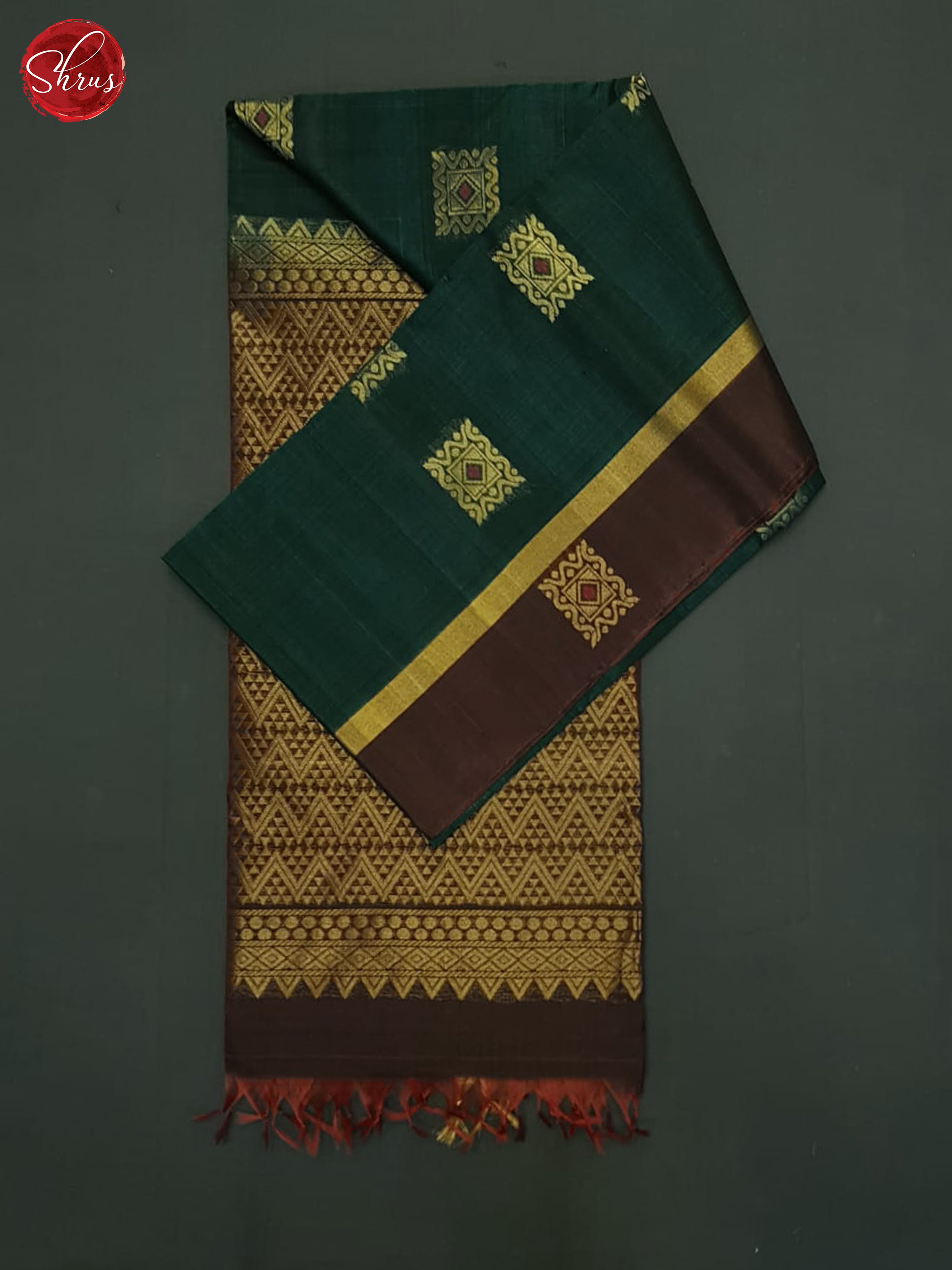 Green & Maroon - Silk Cotton Saree - Shop on ShrusEternity.com