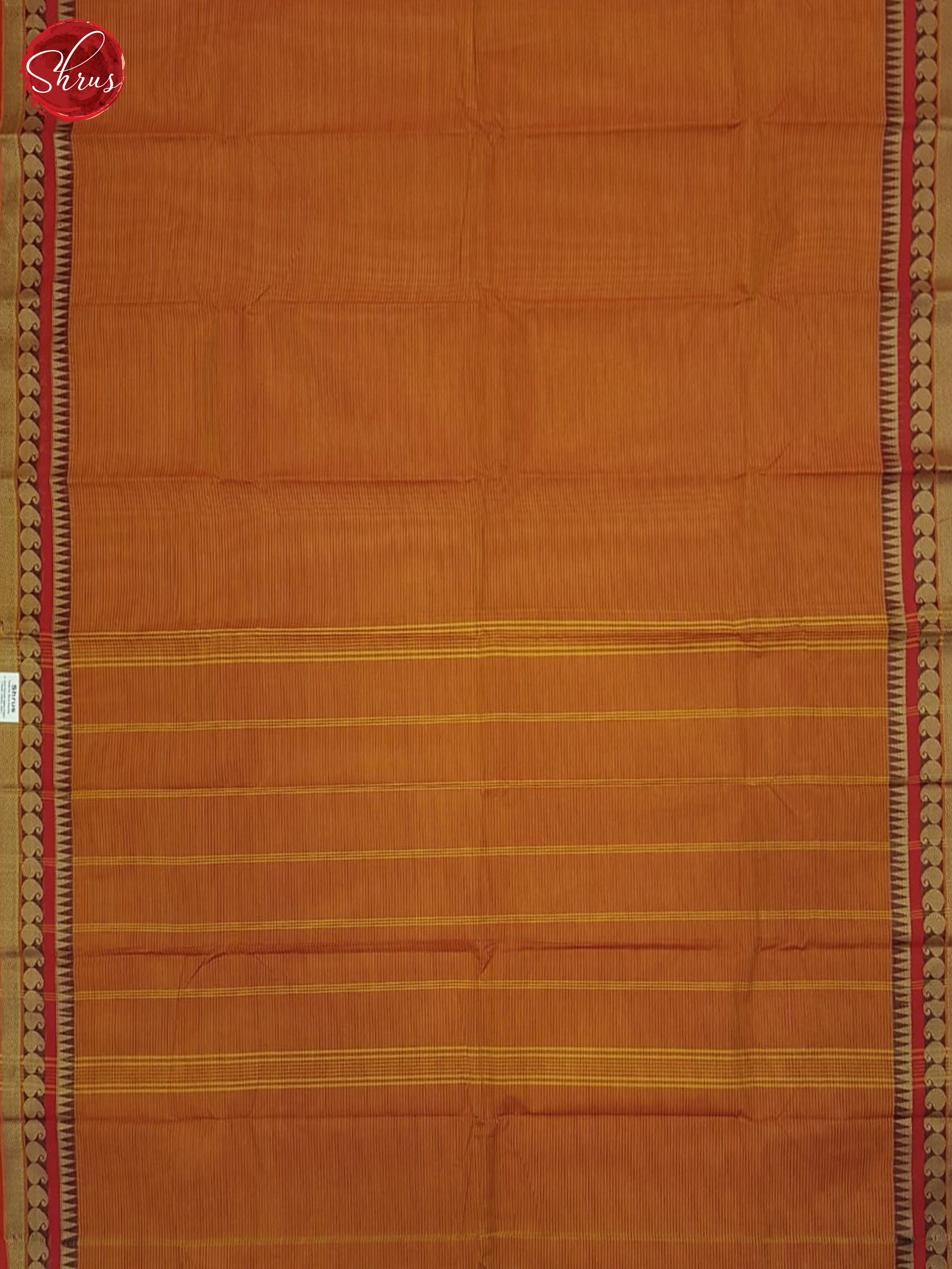 Orange & Red - Chettinad Cotton Saree - Shop on ShrusEternity.com