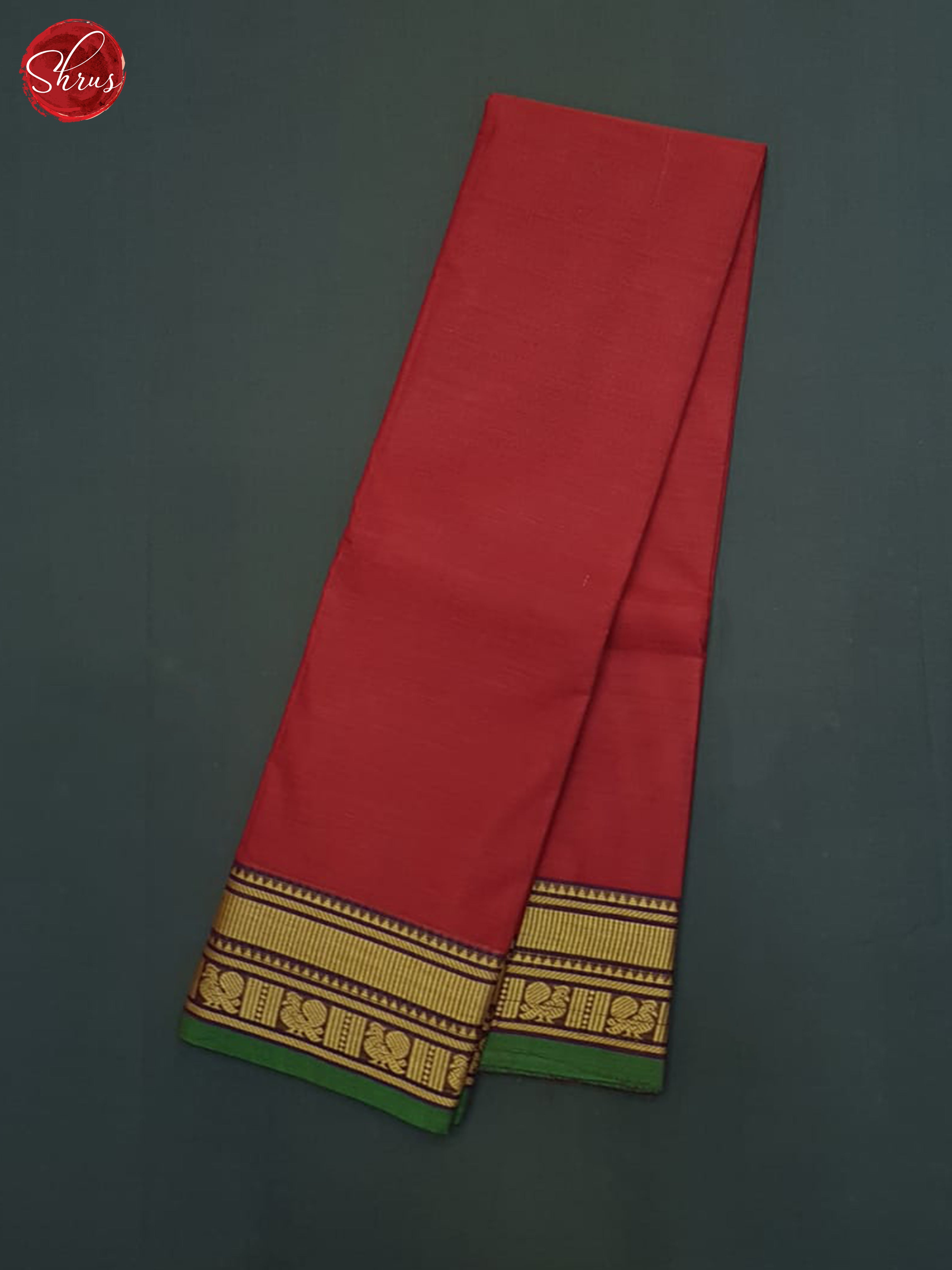 Red & Green- Chettinad Cotton Saree - Shop on ShrusEternity.com