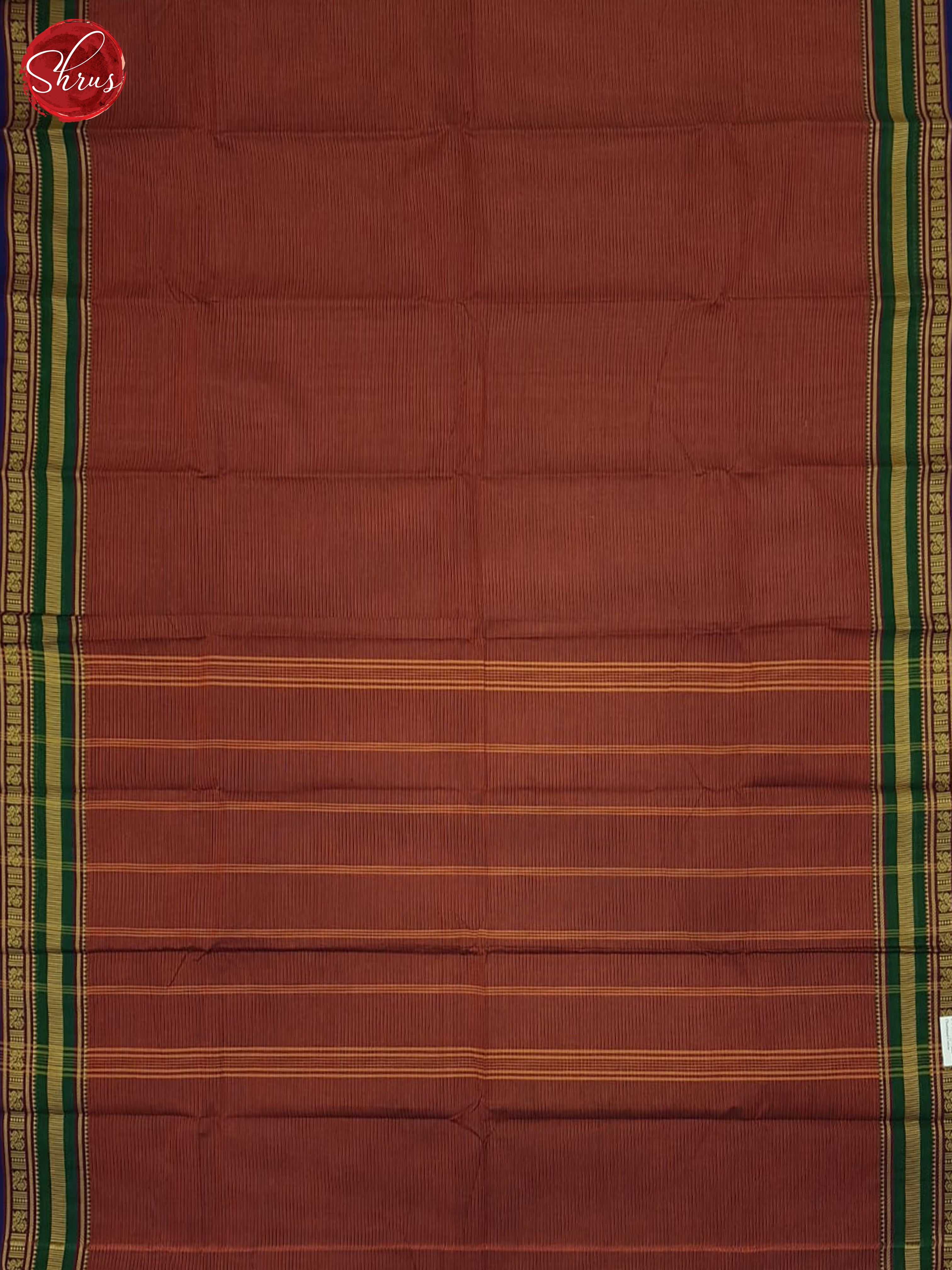 Arakku Maroon & Blue - Chettinad Cotton Saree - Shop on ShrusEternity.com