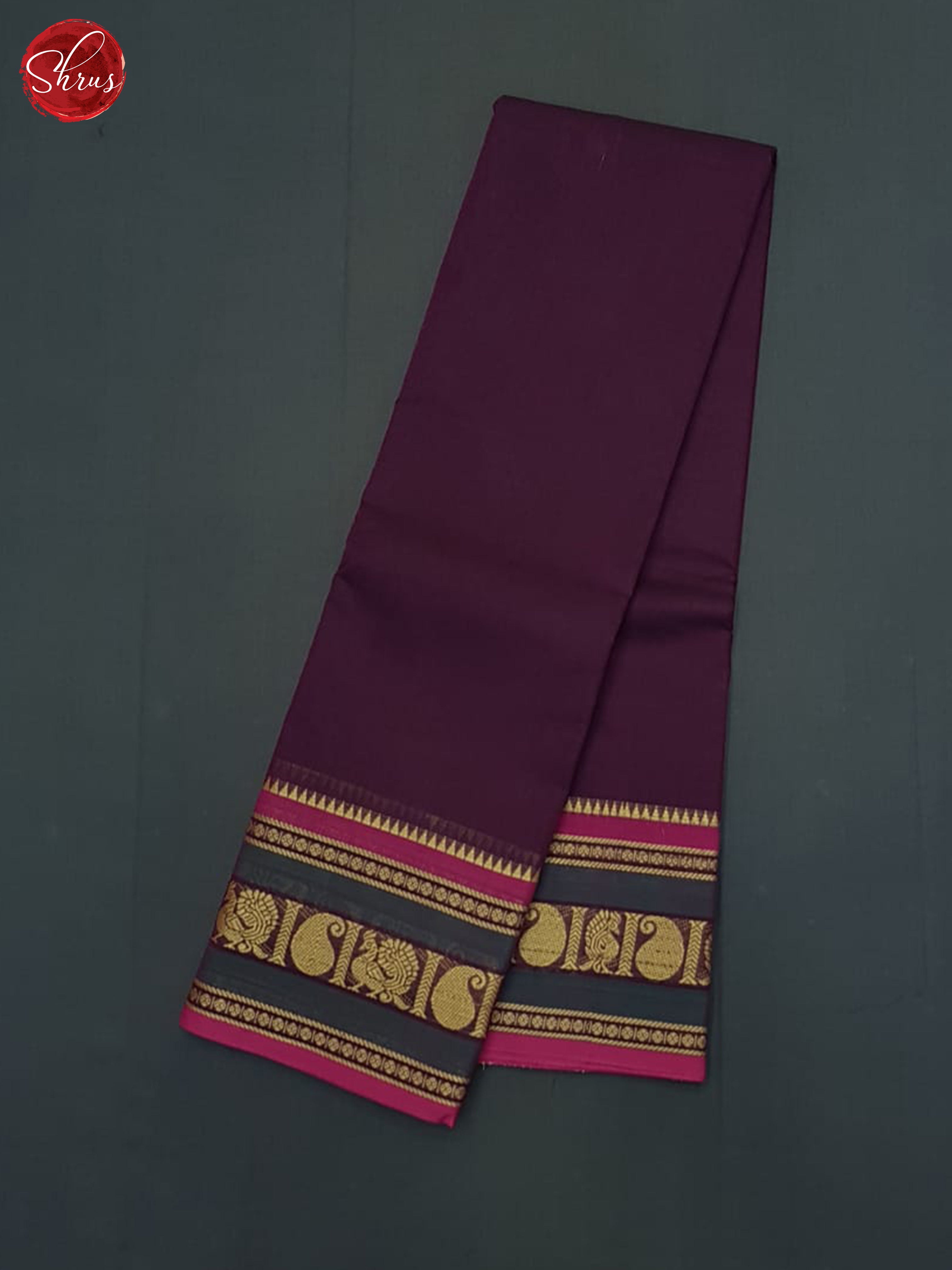 Wine   & Pink - Chettinad Cotton Saree - Shop on ShrusEternity.com