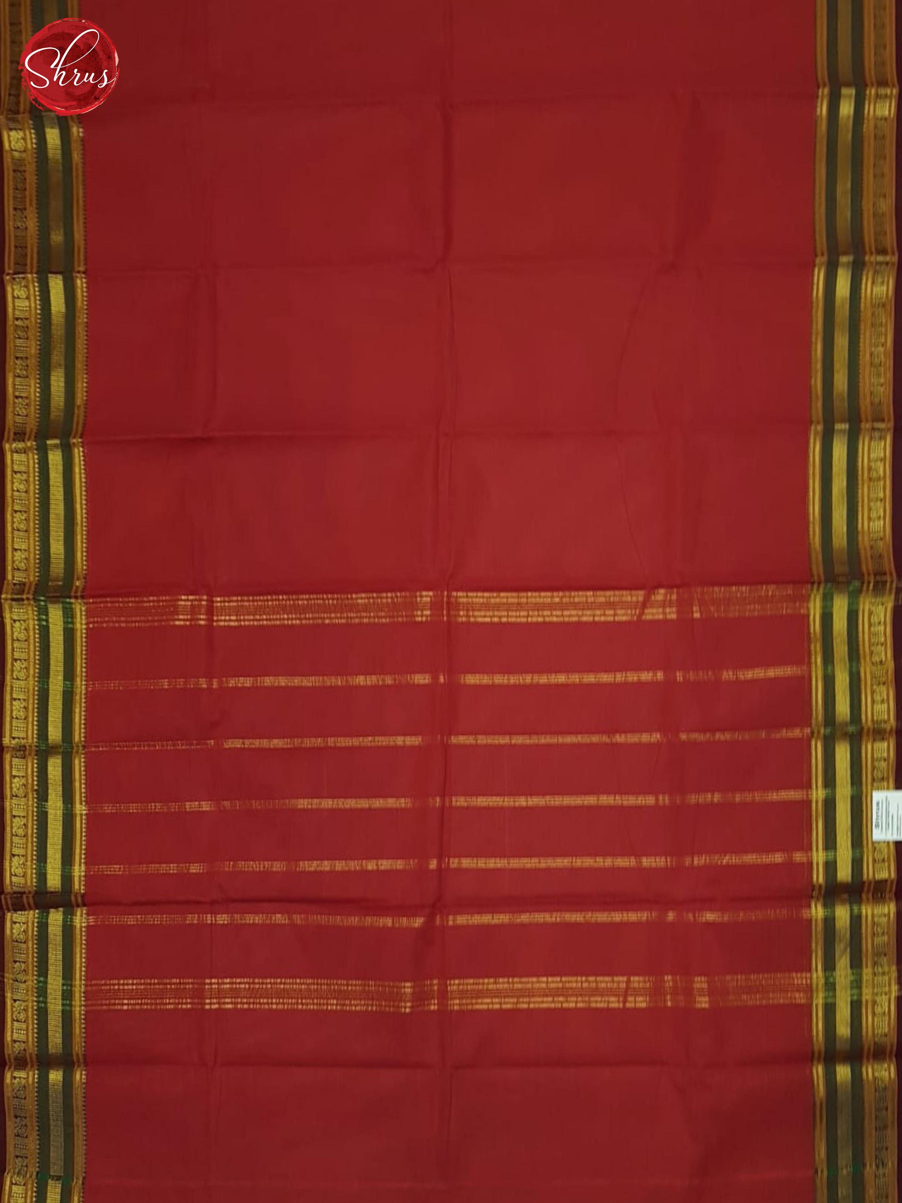 Red & Green- Chettinad Cotton Saree - Shop on ShrusEternity.com