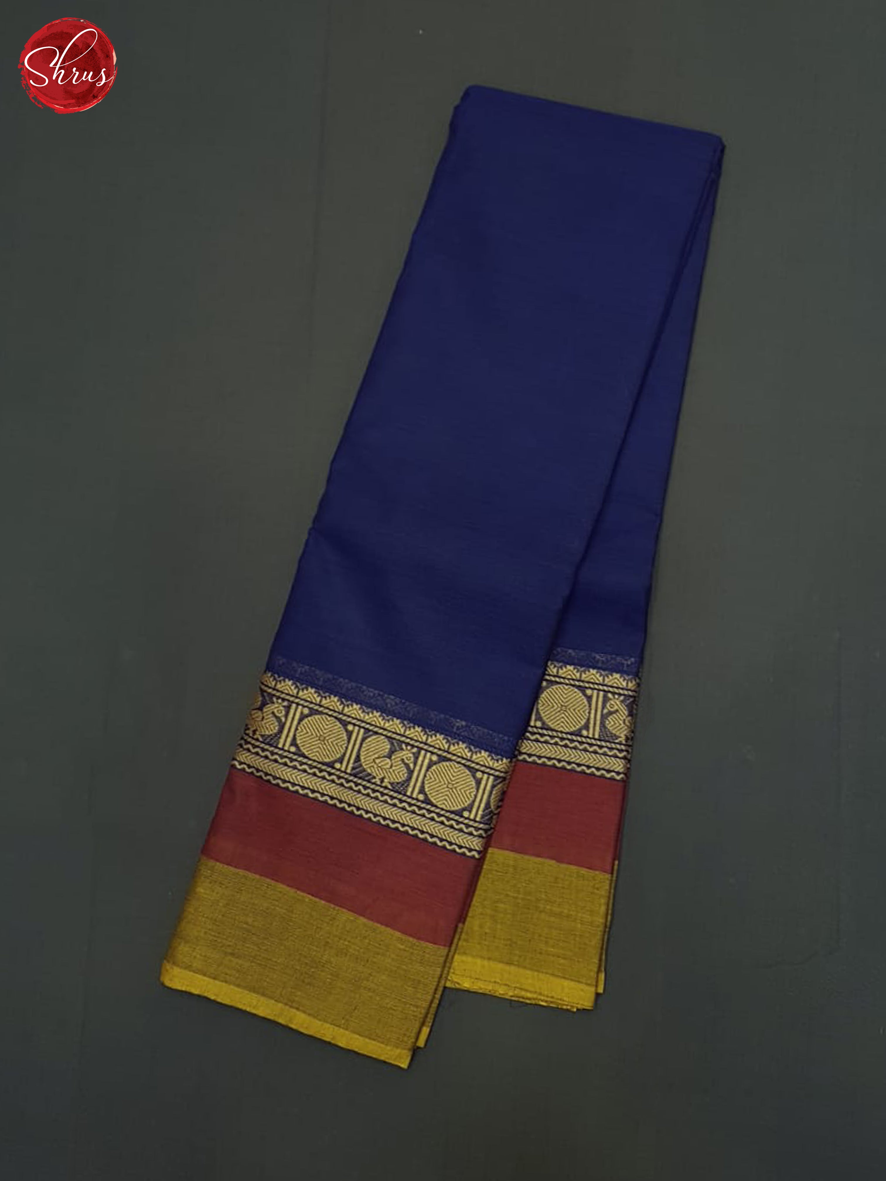 Blue & Mustard - Chettinad Cotton Saree - Shop on ShrusEternity.com