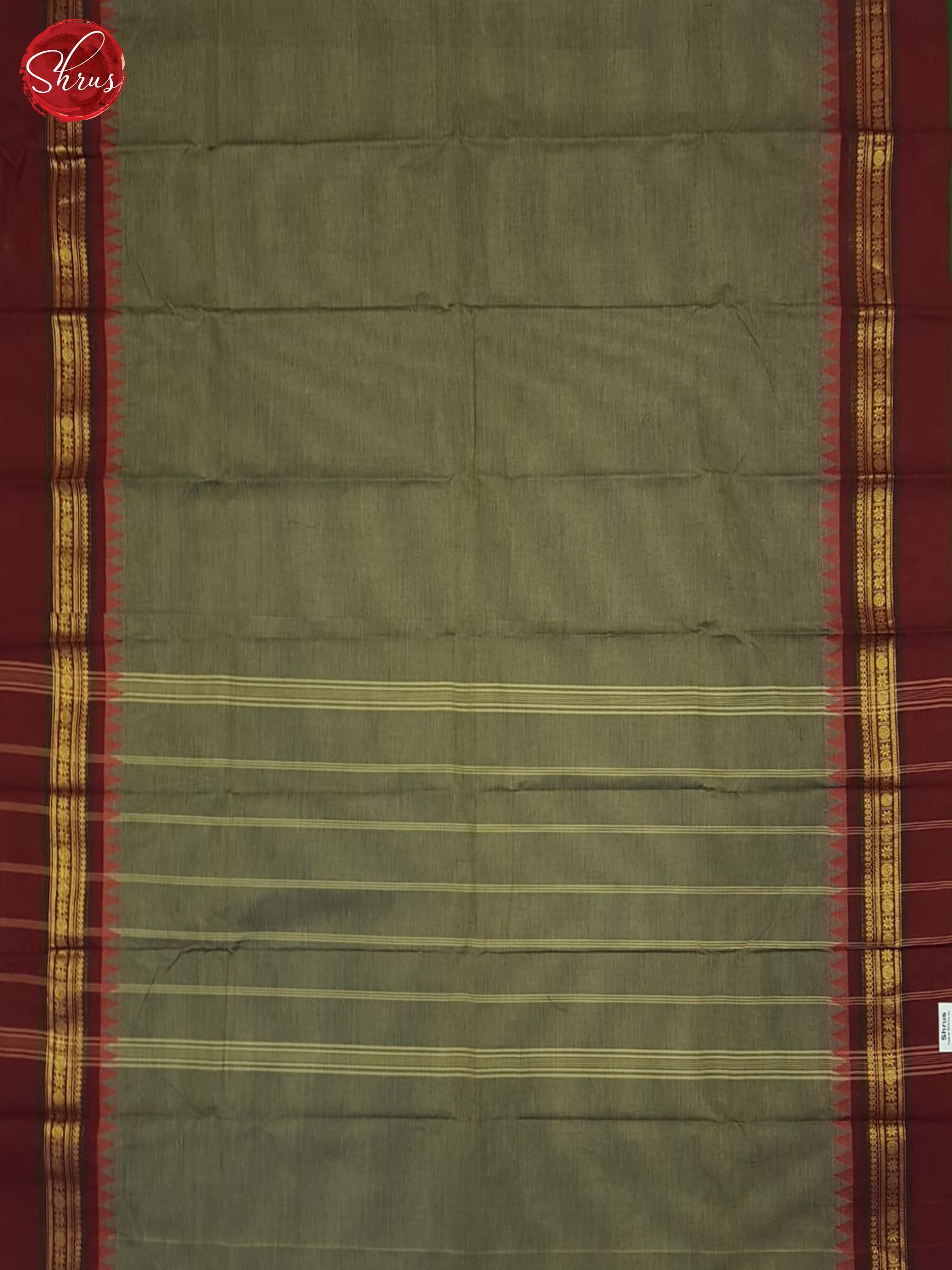 Grey & Maroon - Chettinad Cotton Saree - Shop on ShrusEternity.com