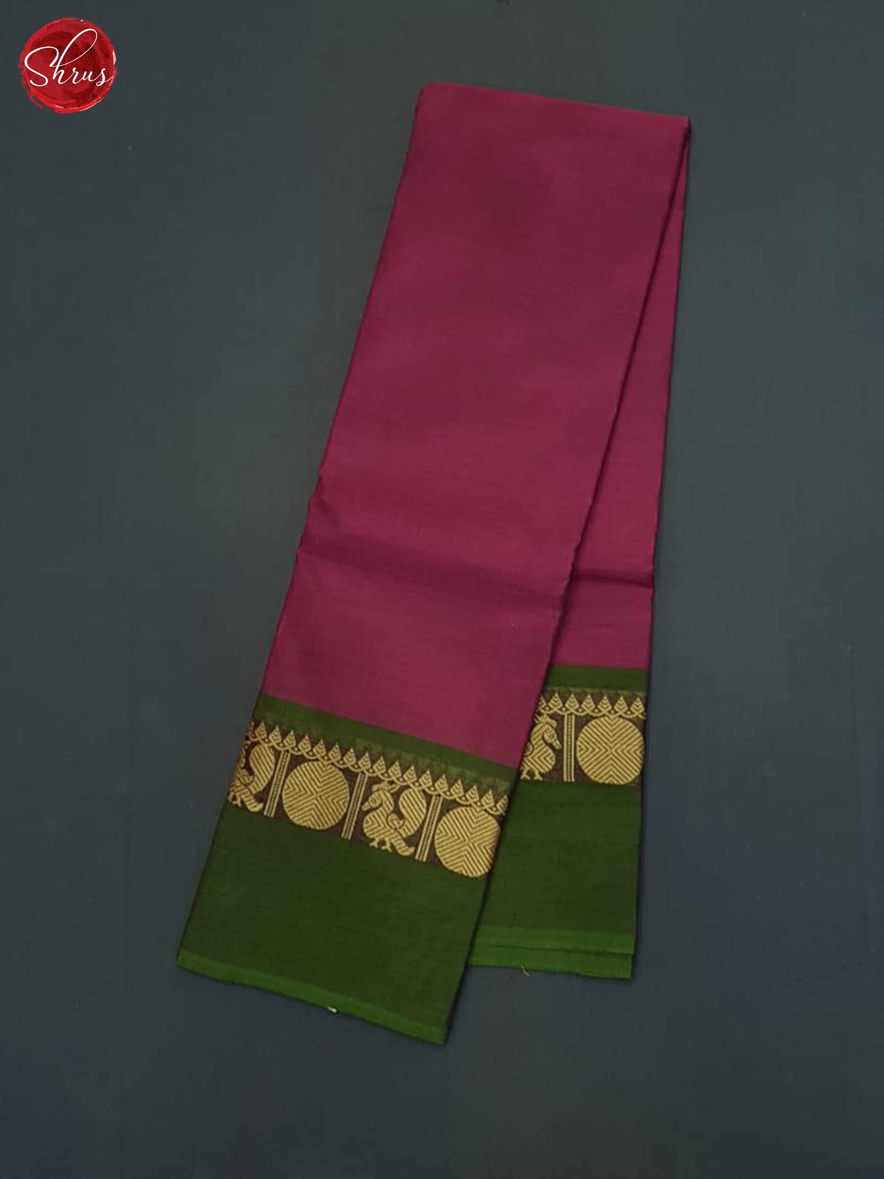 Majenta Pink & Green- Chettinad Cotton Saree - Shop on ShrusEternity.com