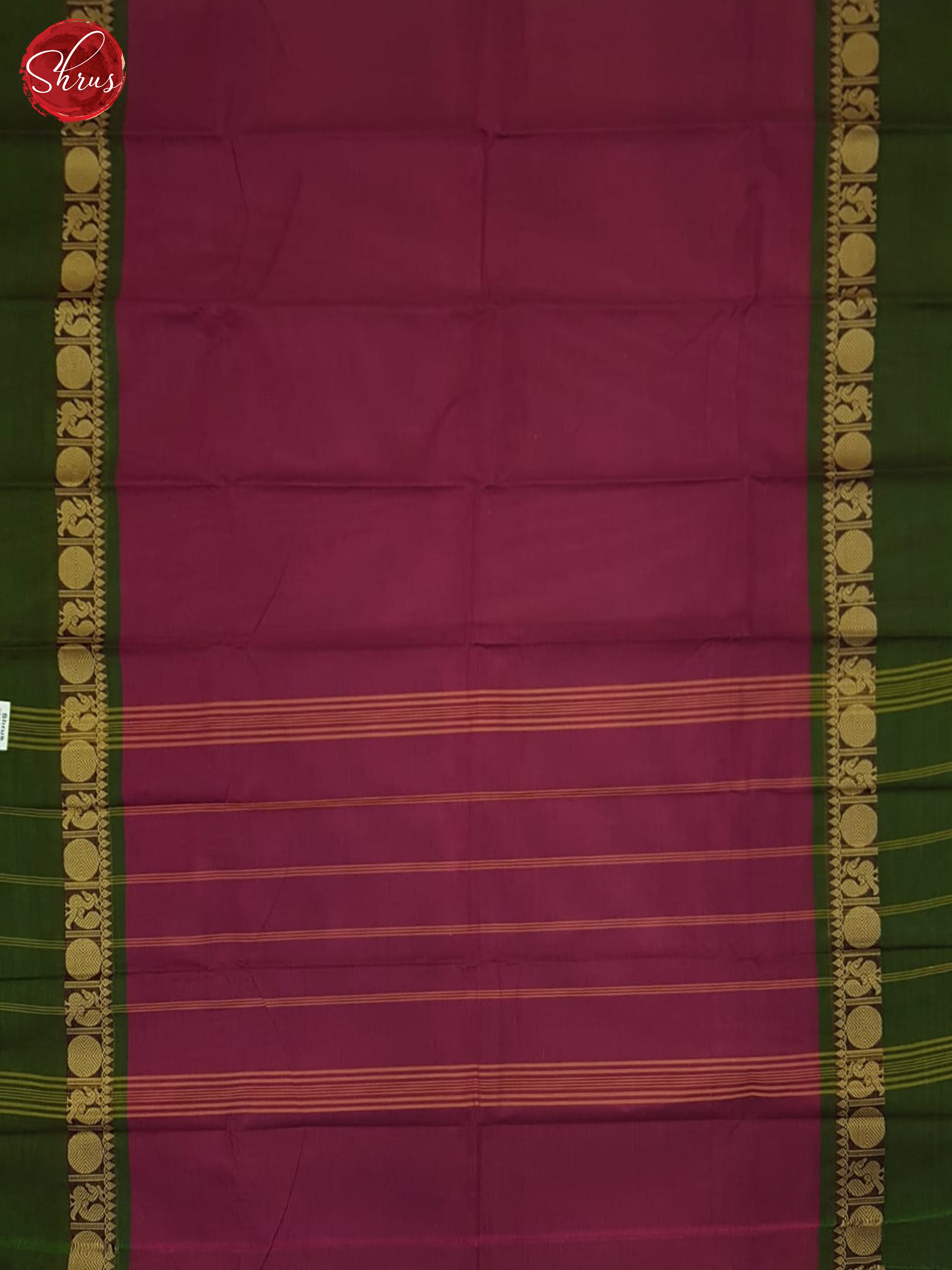 Majenta Pink & Green- Chettinad Cotton Saree - Shop on ShrusEternity.com