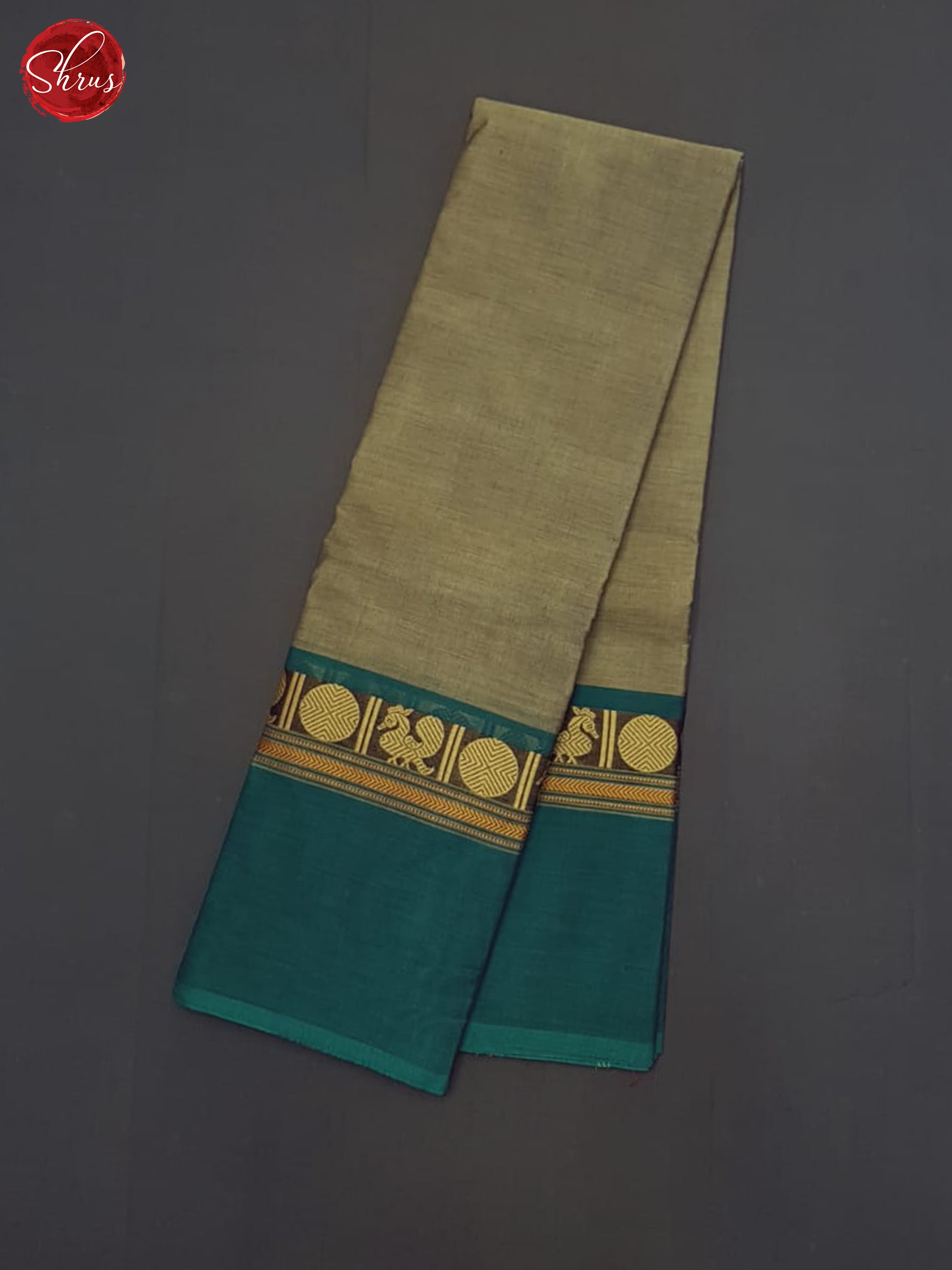 Grey & Peacock neck - Chettinad Cotton Saree - Shop on ShrusEternity.com