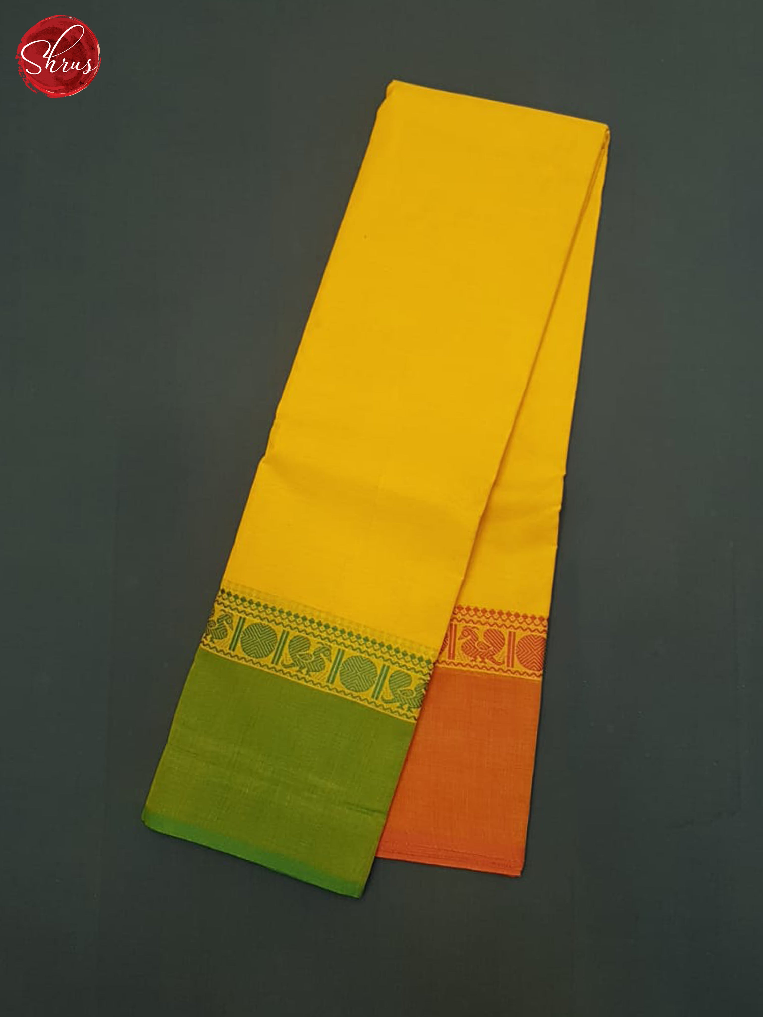 Yellow & Green - Chettinad Cotton Saree - Shop on ShrusEternity.com