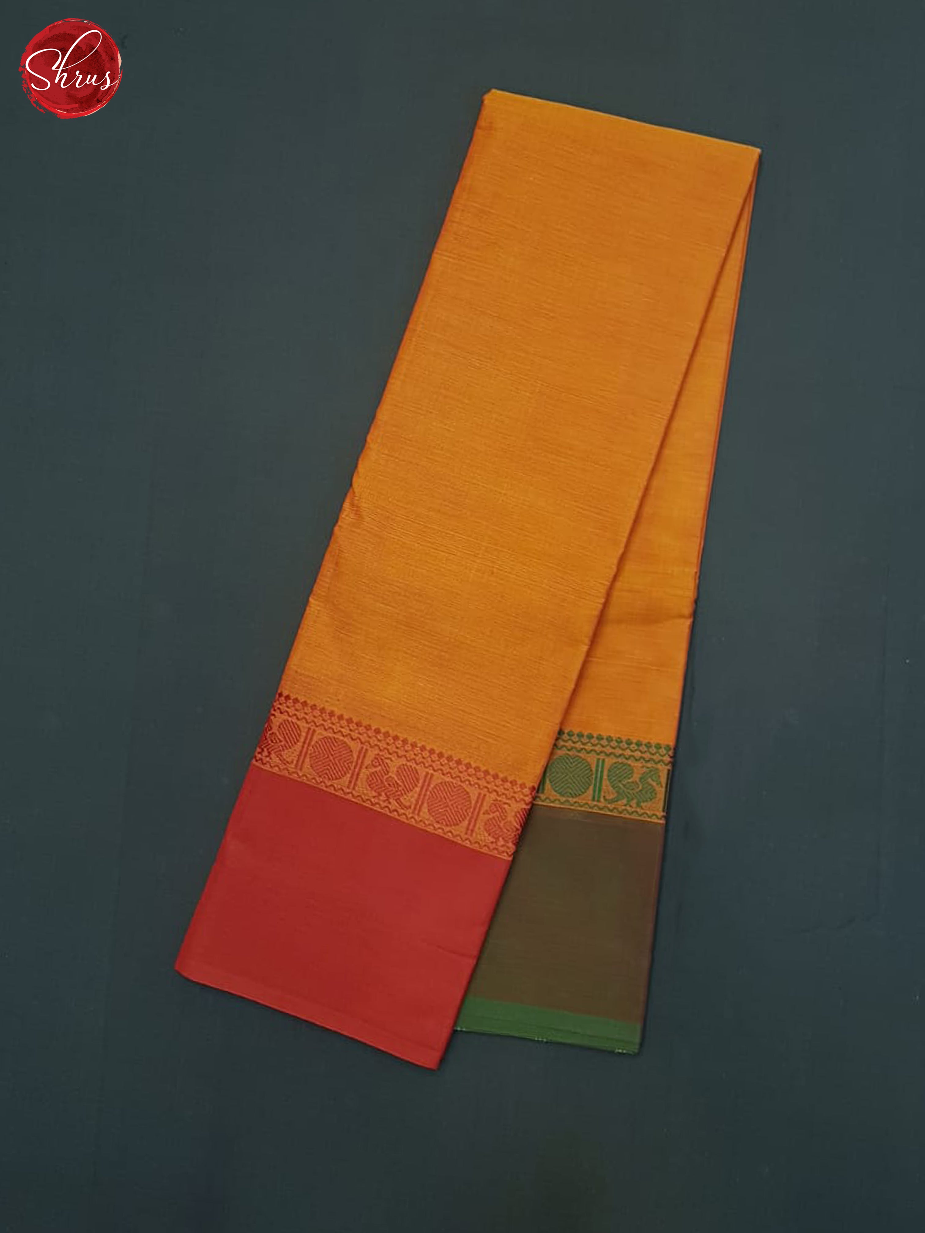 Orange & Red - Chettinad Cotton Saree - Shop on ShrusEternity.com