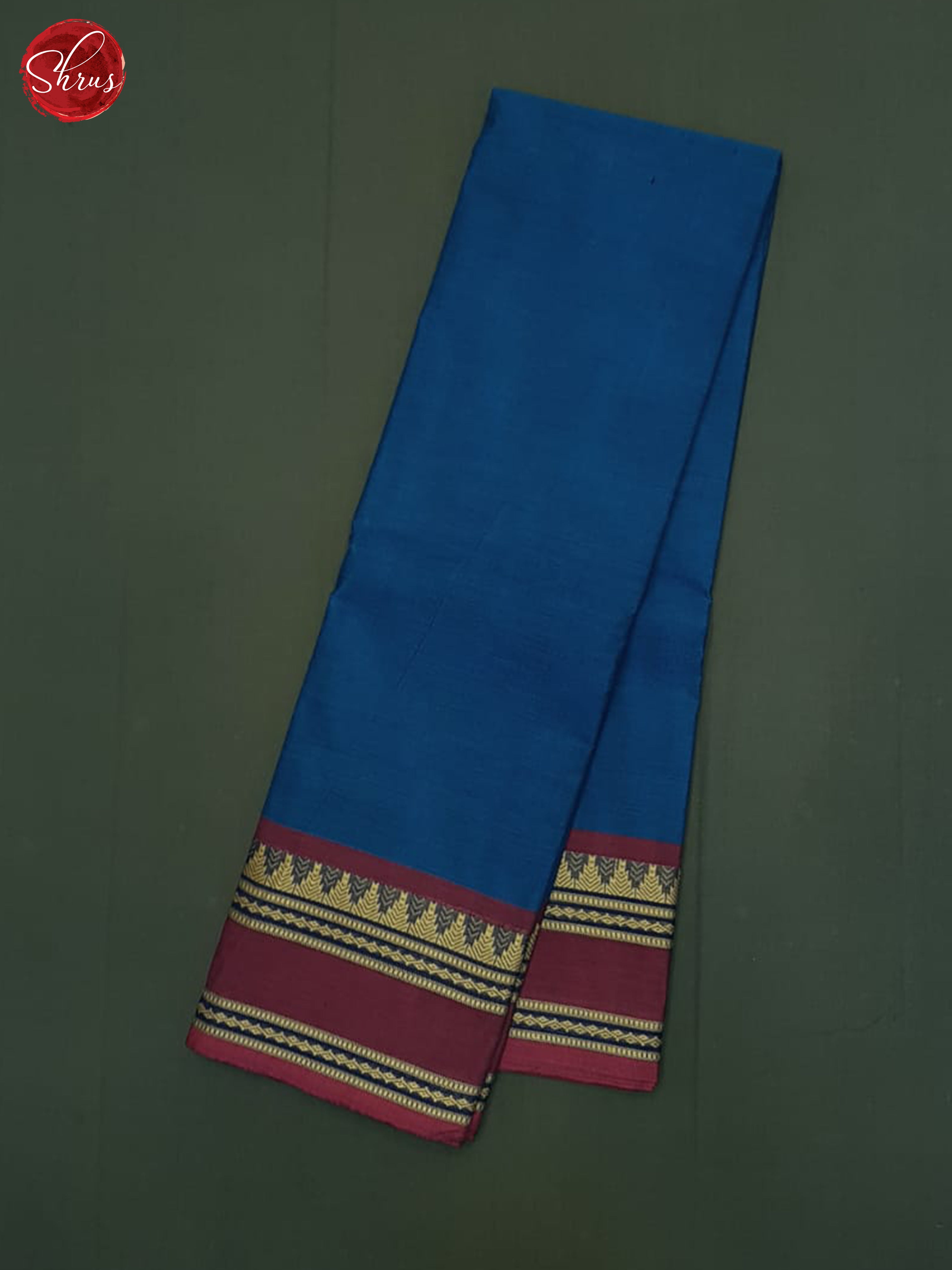 Blue & Wine- Chettinad Cotton Saree - Shop on ShrusEternity.com