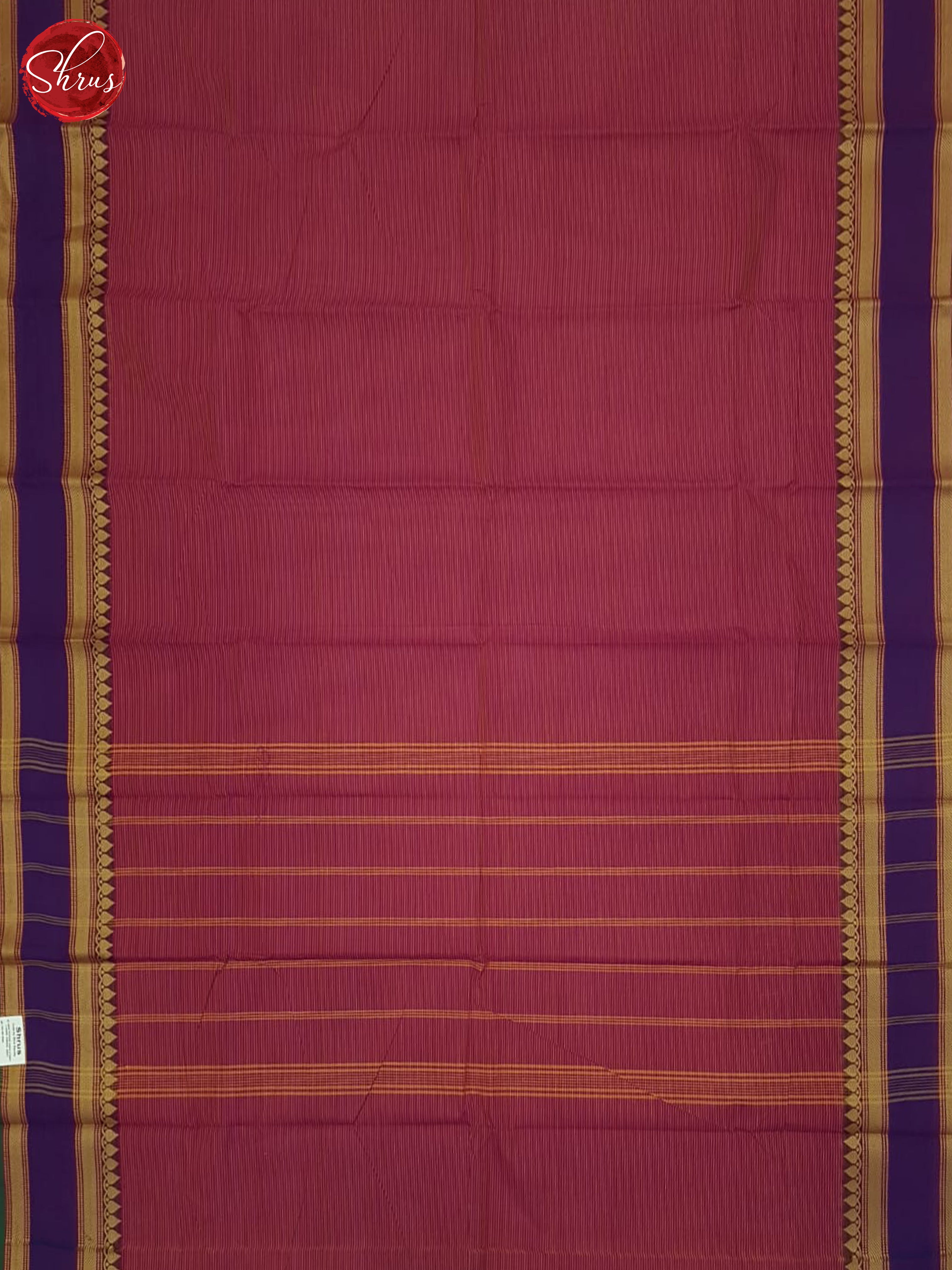 Maroon & Purple- Chettinad Cotton Saree - Shop on ShrusEternity.com