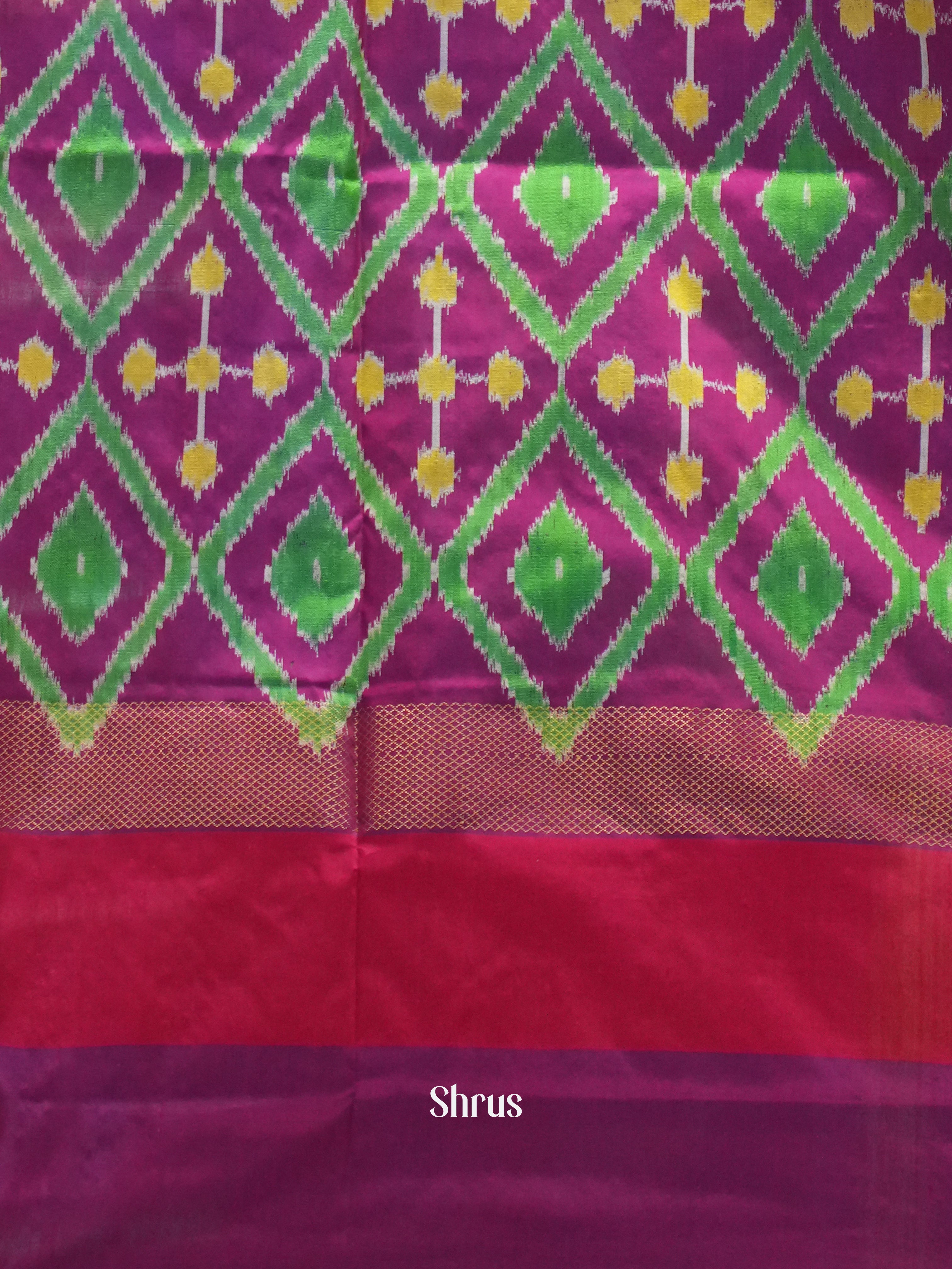 Florescent Green (Ganga Jamuna) - Ikkat Silk - Shop on ShrusEternity.com