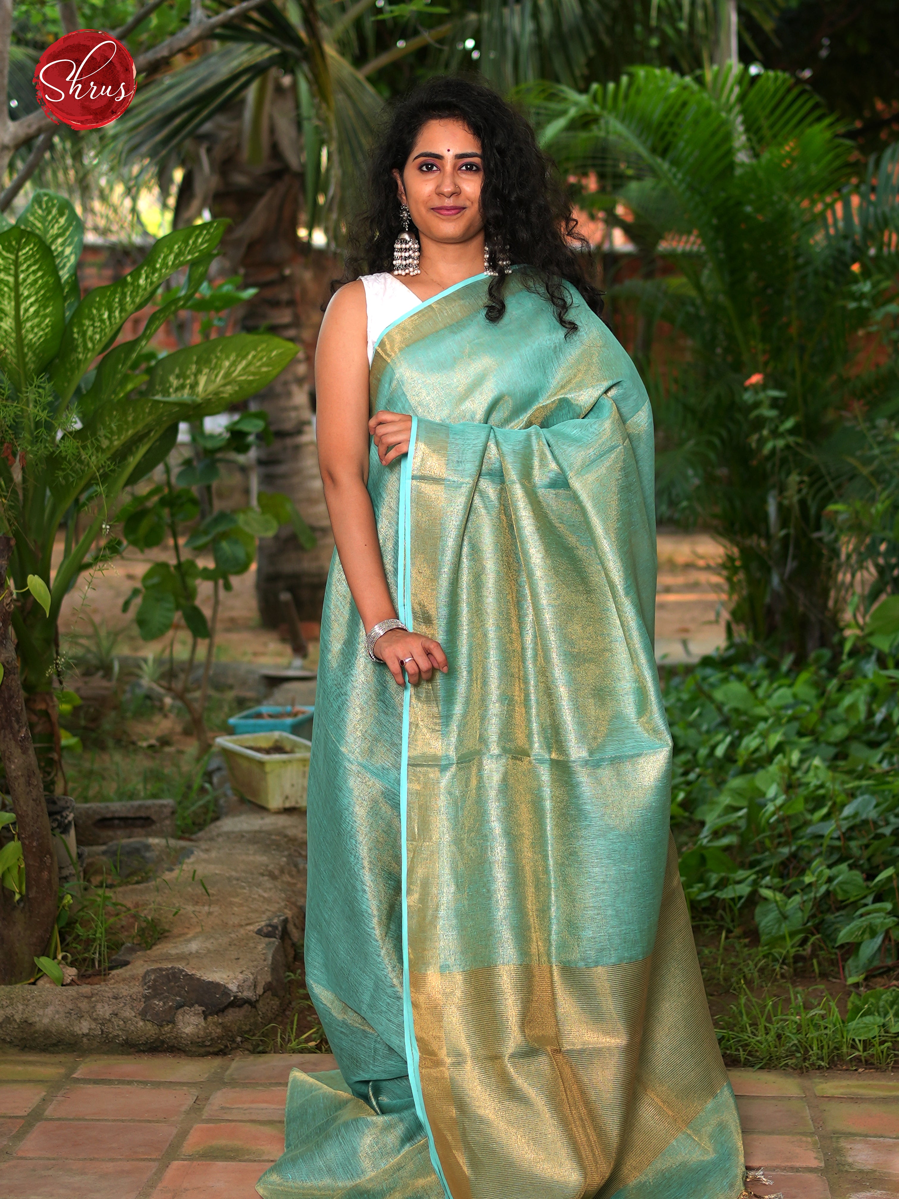 Blue(Single Tone) - Linen Saree - Shop on ShrusEternity.com