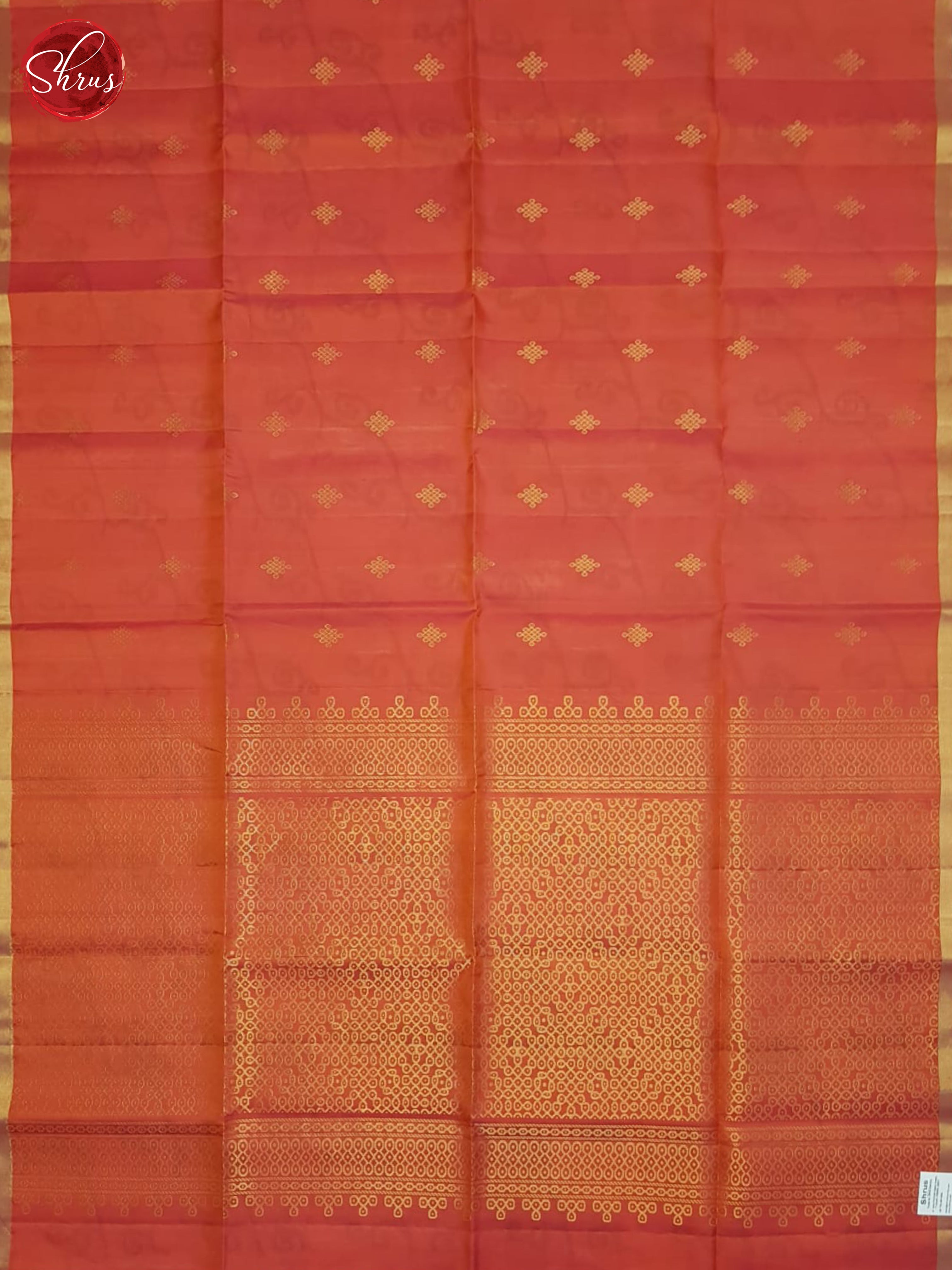 Orangish Pink And Cream- Soft Silk Saree - Shop on ShrusEternity.com