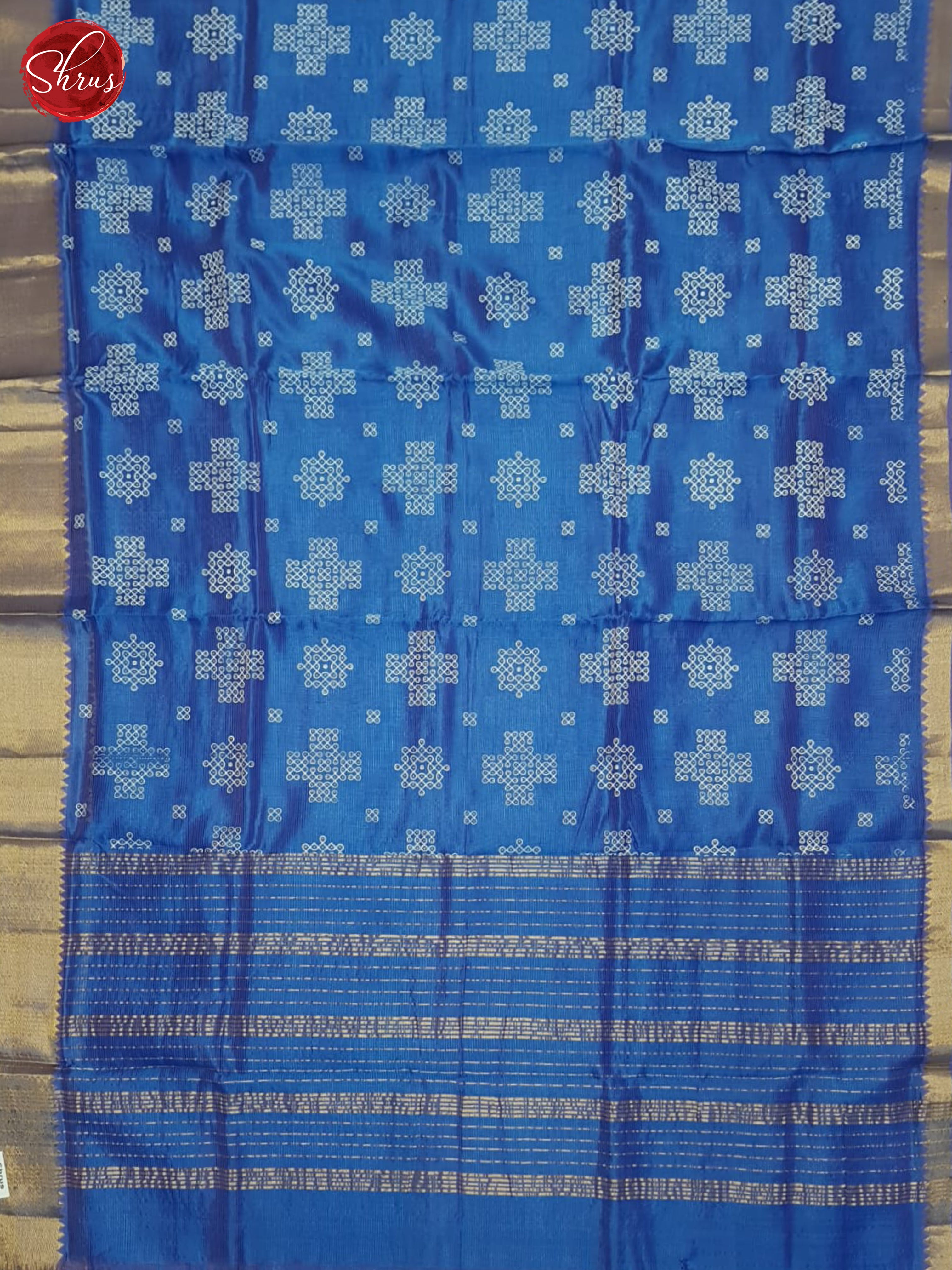 Blue & Purple - Mangalagiri silkcotton Saree - Shop on ShrusEternity.com