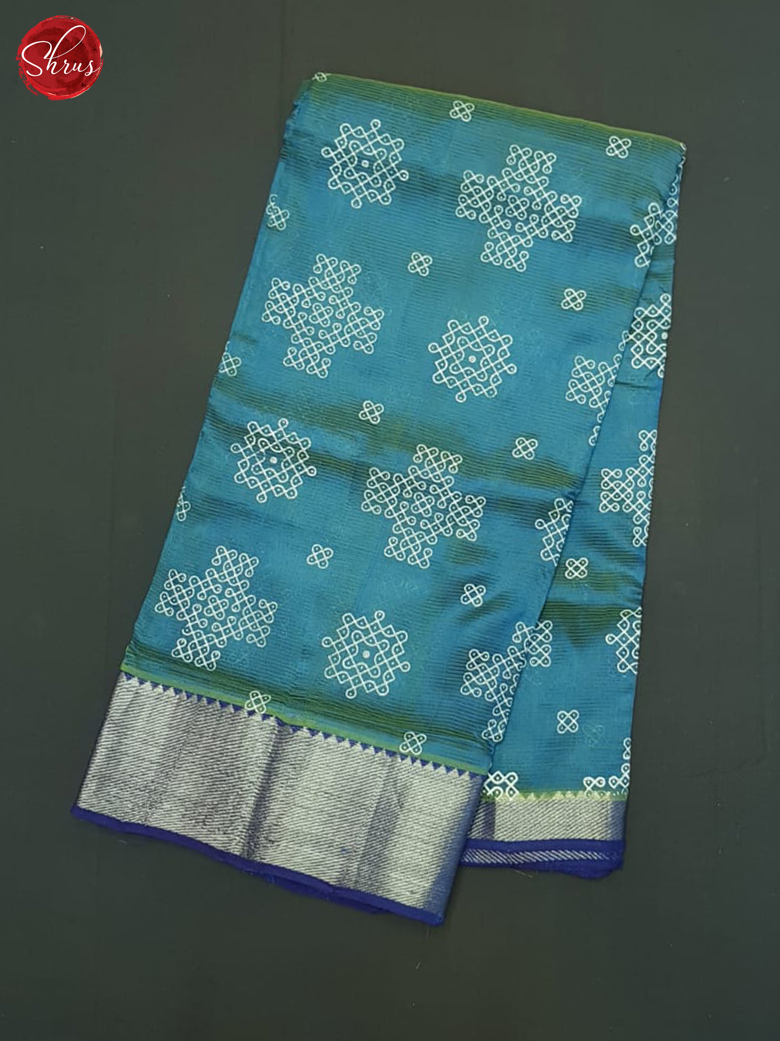 Blue & Purple - Mangalagiri silkcotton Saree - Shop on ShrusEternity.com